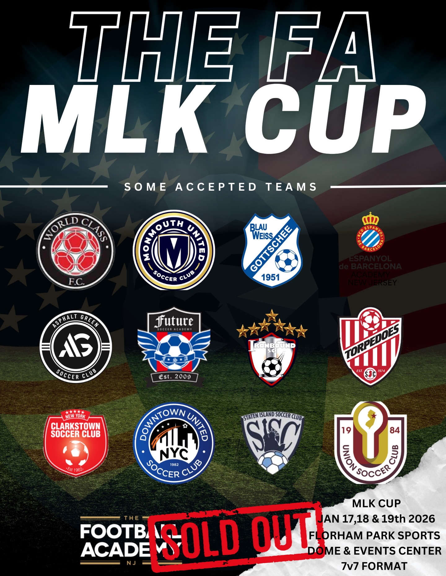 It’s almost here.
MLK CUP 2026 kicks off this Saturday.
NJs best 7v7 indoor winter event kicks off for another year!
Top teams from top leagues all under 1 roof!