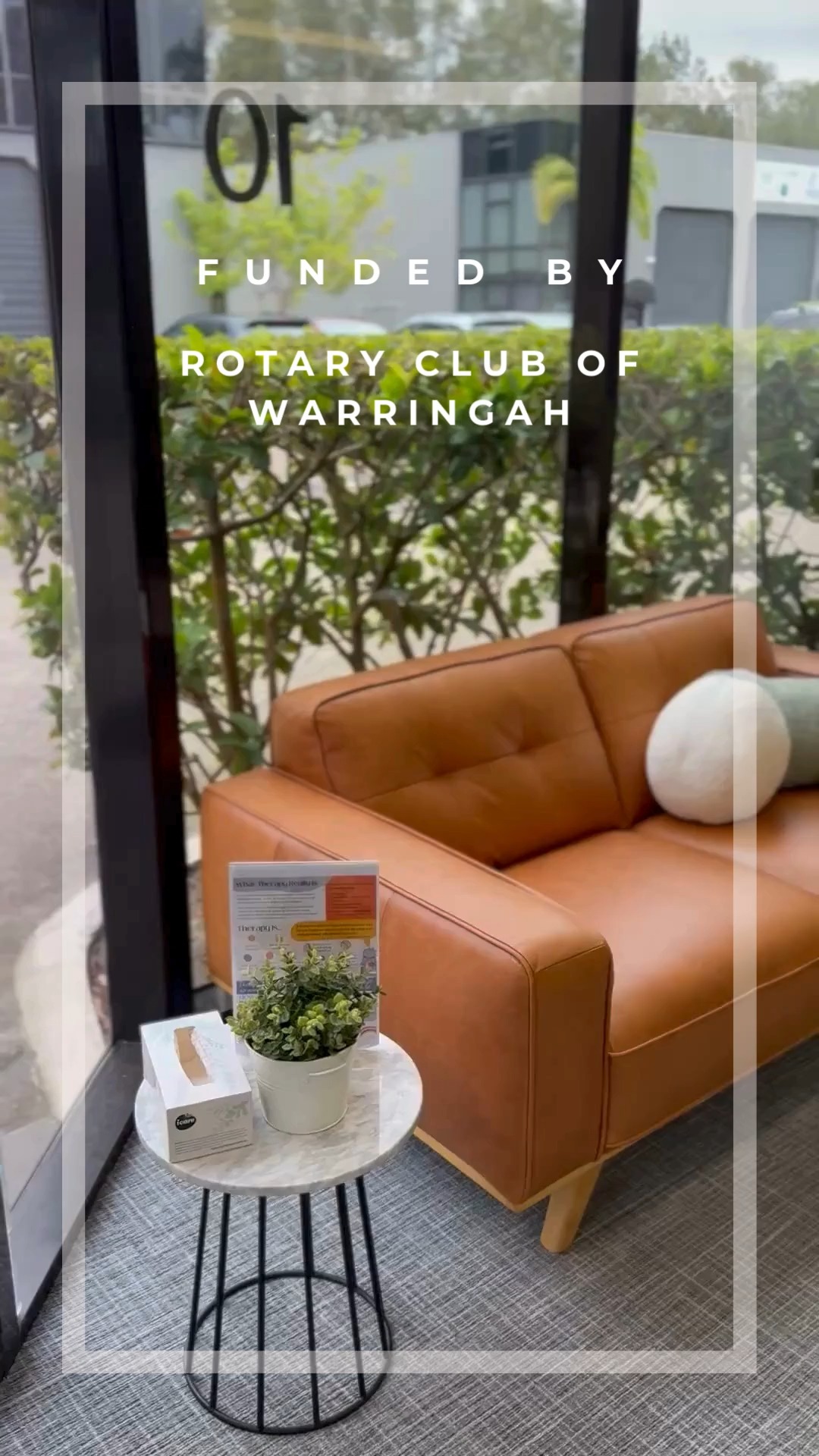 Thank you to the Rotary Club of Warringah for their ongoing support and for funding our new furniture in our reception area.
The new furniture in this space has made it feel warmer and more welcoming, creating a more comfortable, homely environment for parents as they wait for their children during their play therapy sessions.
We always aim to take care of our families, and provide the best for them, and this is another amazing step in that journey. Thank you Rotary Club of Warringah for helping us take care of them.