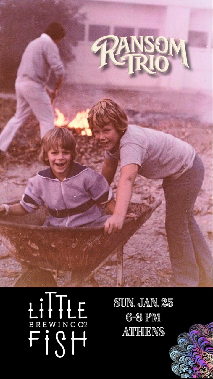 🔥🔥This show’s gonna be hotter than two cousins in a wheelbarrow next to a brushfire in a driveway in Central Ohio in 1982. 🔥🔥
🎶 The Eric Ransom Trio will be bringing their grooves to 🍺 @littlefishbrewing in 📍 Athens, Ohio
🎸 We’re excited to feature @dr.mark_ransom 🛸 from Bend, Oregon
🥁 And the always-funky @schockenlou on hand percussion 💥🕺
🗓️ Sunday 1/25
⏰ 6–8 PM