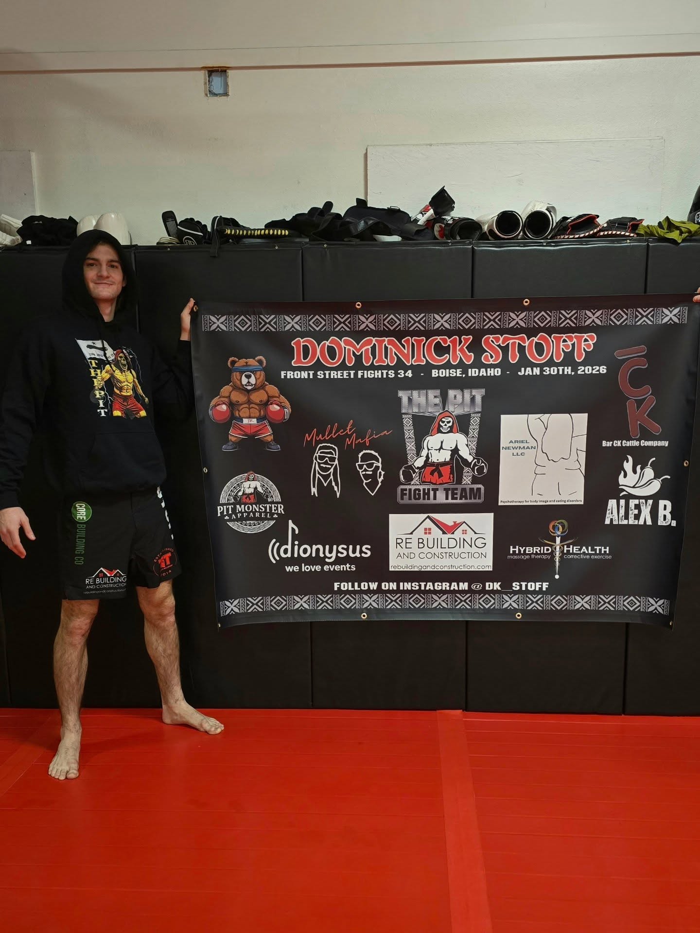 📢 We are just over 2 weeks out from @dk_stoff's MMA bout on Front Street Fights 34 @frontstreetfights on January 30th‼️ Tickets and fight tees available - link in bio to purchase! Proceeds from tee sales and commission from ticket sales go directly to Dom🥳
Check out our awesome sponsorship gear for this fight!
✔️Cage-Side Banner
✔️Walkout tee
✔️Custom fight shorts by @asgard503
Massive thank you to our incredibly supportive sponsorship team for this camp! Thanks to these amazing sponsors, Dom has been able to train and prepare for this high-level competition. These contribution helps cover essential expenses like, licensing, travel, gear, and more—allowing him to focus entirely on his performance. Their donations are vital on his road to success as a fighter. Their support means more than words can express.
🤝CAMP SPONSORS
TNT Door & Millwork
Hybrid Health hybridhealth_massage
RE Building & Construction @rebuildingandconstruction
MK Custom Homes @mkcustomhomes
Bar CK Cattle Company @barckcattle
Core Building Co. @corebuildingco
Ariel Newman
Elevated Fades 208 @elevated_fadezz
Tom Klag @tomklag
Blood Eagle Armory @bloodeaglearmory
Mullet Mafia @_flash_gordo_ @c_werd43
Dionysis
Teton Summit Services
Remount Equine @remountequine
Peace & Dove Therapy Co @peace.and.dove.therapyco
Guidos Pizzeria @guidosoriginal
Behbehani Family @wendybehbehani
Aaron Family @riding_in_the_sun
NOTABLE MENTIONS
Thank you @frontstreetfights, @vetaarteaga, and staff for the opportunity and an always professional and well-organized show - we can't wait to show up and show out!
🗣HEAD COACH & FEARLESS LEADER @cruzgomez208
🤠CHAOS COORDINATOR @sophiestrikes
🤼♂️RIDE OR DIE TRAINING PARTNERS
@pnut.lee
@coltenlebrun
@jwmeachum
@nathan_hall83
@richardlind_
@baca.flow
🤕INJURY CURER EXTRAORDINAIRE/ATHLETIC TRAINER @krysta92