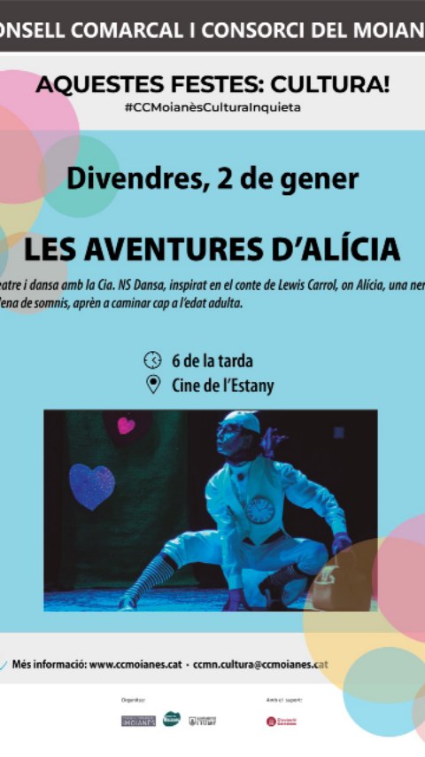 ✨🐇 El passat 2 de gener a les 18 h vam viure una estrena molt especial al Teatre de l’Estany!
🎭💃 Presentem LES AVENTURES D’ALÍCIA, una nova producció familiar de dansa basada en la famosa obra de Lewis Carroll, que just l’any passat va celebrar el seu 160è aniversari 📚🎂
🌟 Un espectacle ple de fantasia, moviment i emoció, creat per una companyia amb 20 anys de trajectòria reconeguda als escenaris 🎉👏
🏛️ Busques una proposta cultural de qualitat per al teu municipi?
👨👩👧👦 Ideal per a públic familiar
💫 Visual, poètica i accessible
🎶 Dansa que captiva grans i petits
📩 Si vols portar l’Alícia i el seu món meravellós al teu teatre… parlem-ne!
#LesAventuresDAlícia #DansaFamiliar #TeatreFamiliar #CulturaEnMoviment #ProgramacióCultural ArtsEscèniques 20AnysDeTrajectòria