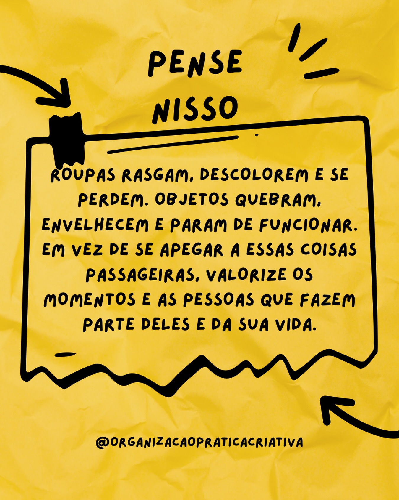Roupas rasgam, descolorem e se perdem. Objetos quebram, envelhecem e param de funcionar. Em vez de se apegar a essas coisas passageiras, valorize os momentos e as pessoas que fazem parte deles e da sua vida.
#bemestar #organização #tempo #personalorganizersp #pessoas