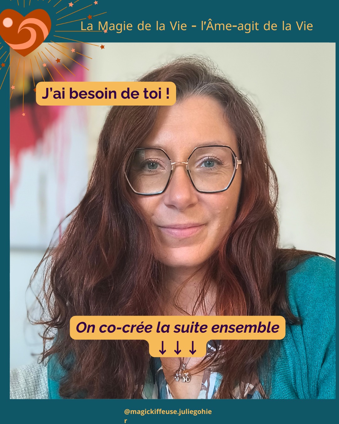 J’ai besoin de toi 💙
Ce qui est essentiel pour moi,
c’est de cheminer ensemble 🤝
Même si 2026 vibre déjà en moi
avec des idées, des projets, des créations…
j’ai envie de co-créer la suite avec toi.
Parce que je souhaite que ce que je propose
résonne vraiment
avec ce que toi tu traverses.
Alors j’ai préparé un espace pour t’exprimer.
Un questionnaire simple.
Quelques minutes seulement.
Pour me dire :
– ce qui te soutient vraiment
– ce qui te manque en ce moment
– ce que tu aimerais voir continuer, évoluer, naître
– ce dont ton cœur, ton corps et ton âme ont besoin aujourd’hui
Podcast, cercles, voyages, accompagnements…
Tout est ouvert.
Rien n’est figé.
Ta voix compte. Vraiment.
👉 Le lien est en premier commentaire.
Merci d’avance pour ta présence et ta sincérité.
🧵 On chemine ensemble. Et 2026 se tisse maintenant.
Merci pour les minutes précieuses que tu m'accorderas 🙏
Julie - Magic'Kiffeuse