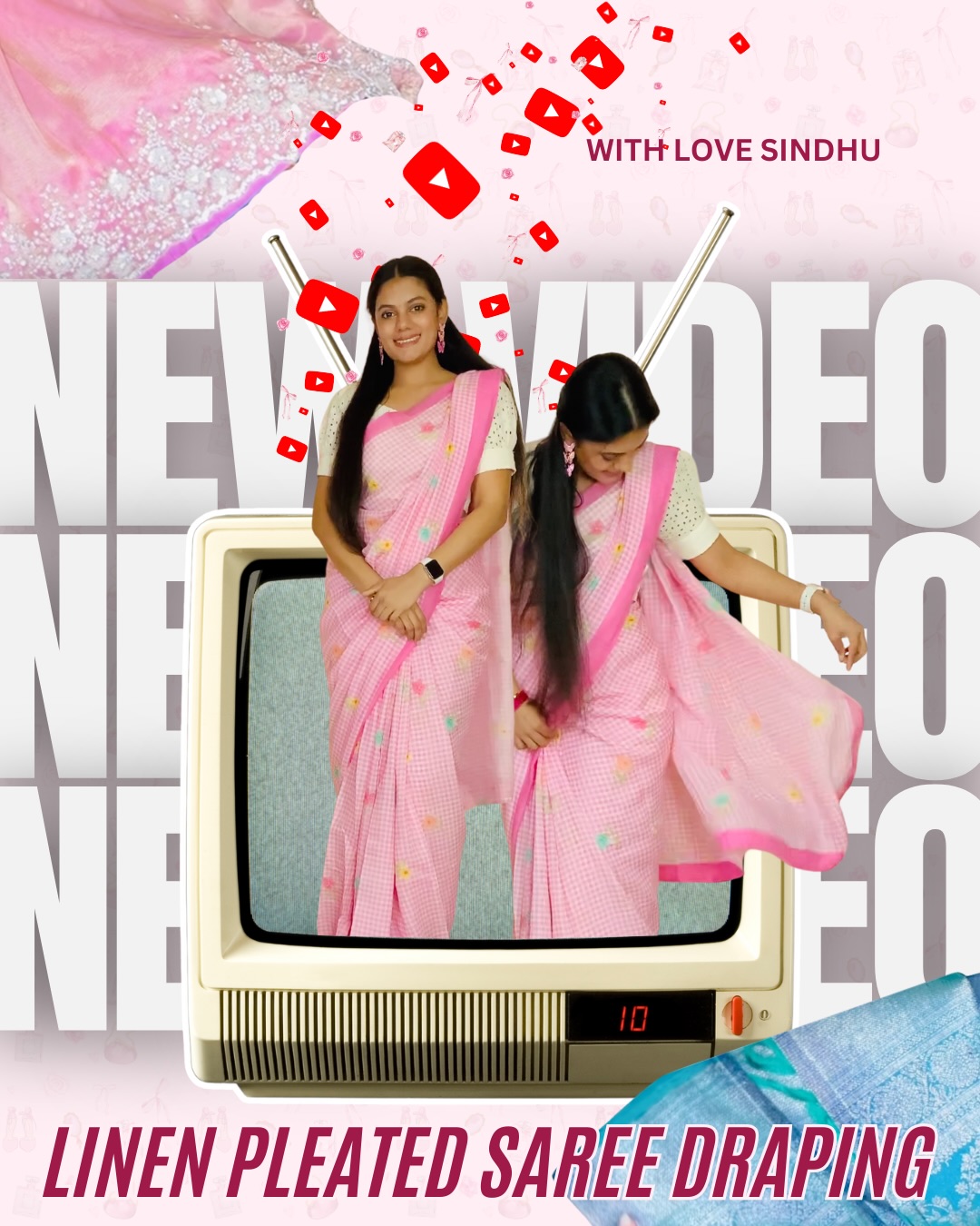 Pleat your linen saree a little different after watching this video!!! ๐ LINK IN BIO ๐ธ