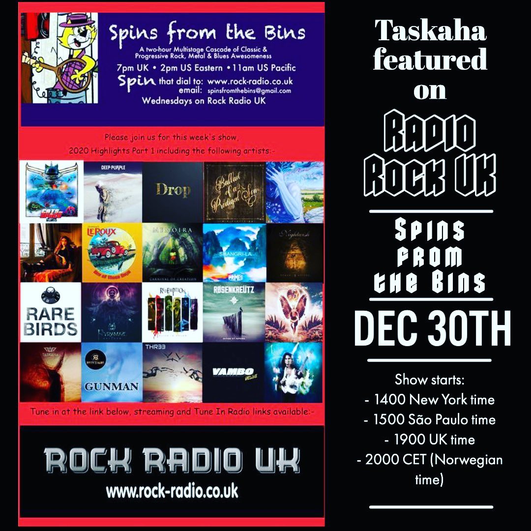 Join us for Tony Corner’s Spins From The Bins highlight show of 2020! 30th December at 8 pm CET!
#progrock #spinsfromthebins #internetradio #progressiverock #progradio #taskaha_official
