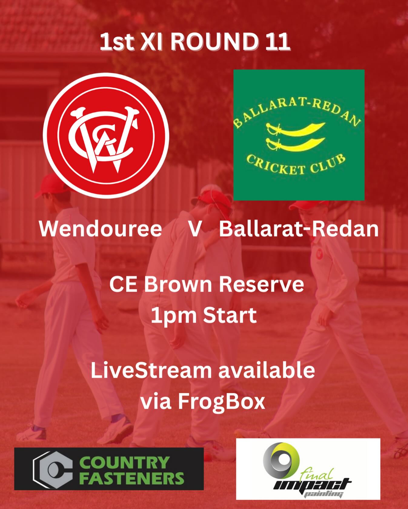 This week frogbox will be streaming day 1 of the 1st XI match against Ballarat Redan at home. Find the link below:
https://www.youtube.com/watch?v=ukgxM3Ijykc