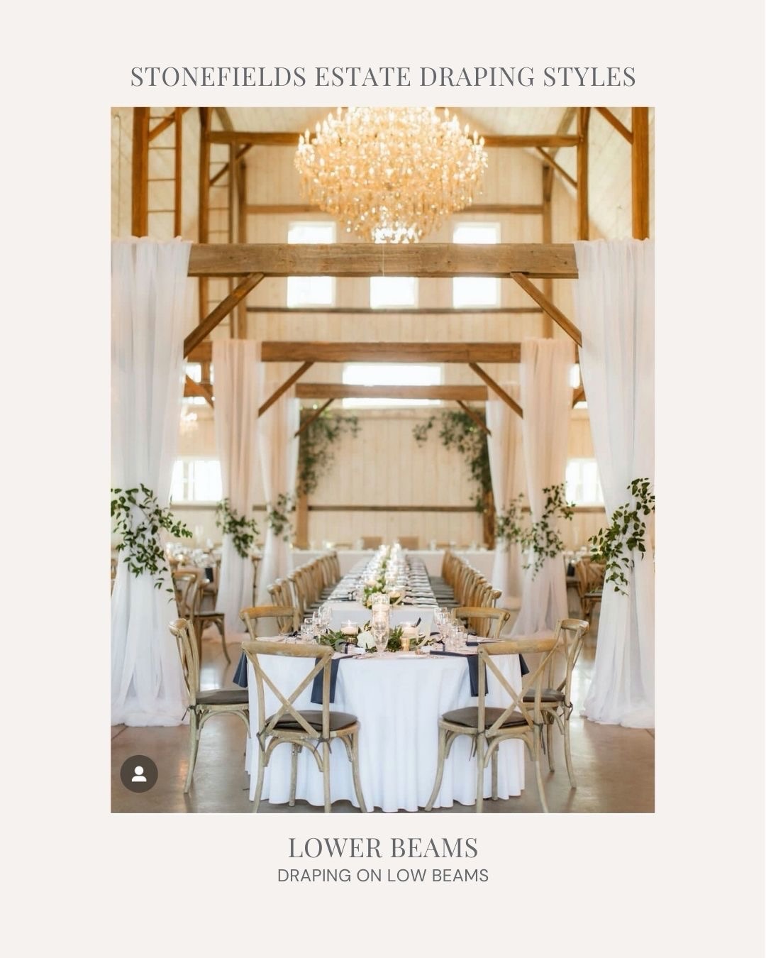 Soft draping does so much more than dress a room, it sets the mood ✨
At Stonefields Estate, these are our three most-requested draping styles, each offering a different level of impact:
▫️ Lower Beams
* Investment $800 (w/o greenery), $1500 (with greenery)
* Perfect for adding softness and romance while keeping the space airy and open.
▫️ Full Single Layer
* Investment $1200
* A seamless, elevated look that frames the room beautifully without overwhelming it.
▫️ Full Double Layer
* Investment $1500
* Our most dramatic option. Rich, full, and unforgettable for couples wanting that wow moment.
Each option is professionally installed and tailored to enhance the natural beauty of Stonefields Estate 🤍
Which style is your favorite?
#stonefieldswedding #weddingdecorottawa #ottawaweddingdecor #ottawaweddingdecorator #stonefieldsestatewedding