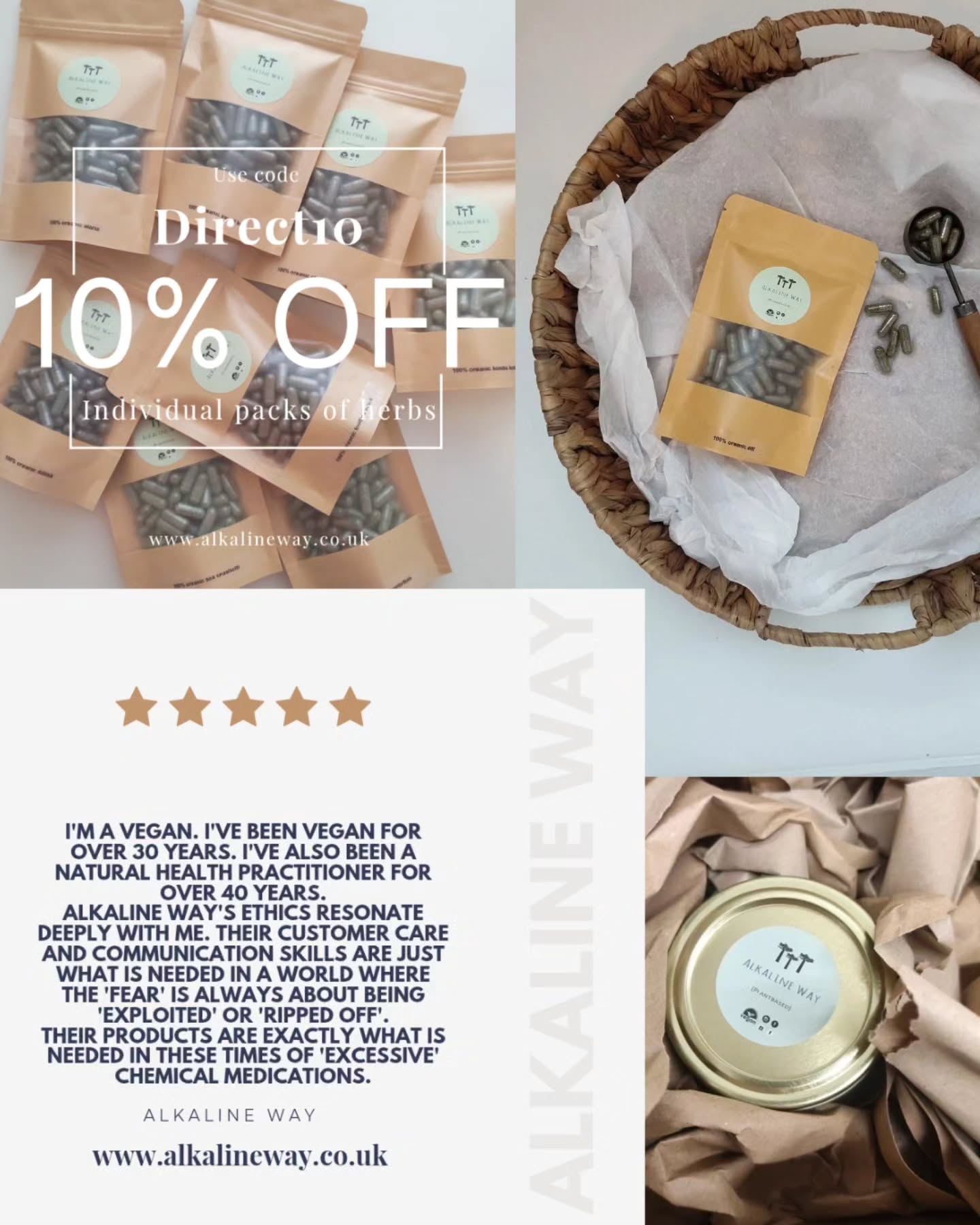 Have you shopped with us before?
.
Why not enjoy 10% off individual packs of herbs!
.
Use code Direct10 at the checkout
www.alkalineway.co.uk
.
.
Your feedback means the world to us! You help us grow, you help us to be seen, you help us to be heard but most importantly, you help guide us to everyone that needs our products!
.
We love our Alkaline Way Family 🙏🏾💚✨✊🏾
What a blessing to have you all supporting and representing our pure organic plant based herbs!
.
.
Check out our reviews via Trustpilot https://uk.trustpilot.com/review/www.alkalineway.co.uk
.
.
#family #alkalineway #organic #pure #healthiswealth