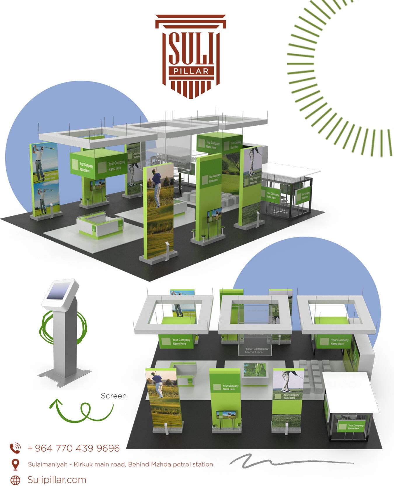 Suli Pillar | Where Vision Becomes Structure
The region’s largest design-and-build facility for bespoke wooden interiors and high-impact event & exhibition solutions.
From custom furniture to complete corporate event spaces, we deliver precision, durability, and standout design—powered by advanced machinery and an international expert team.
🔹 Exhibition Booths & Event Design
🔹 Stage & Hall Decorations
🔹 Bespoke Furniture & Corporate Interiors
📍 Sulaimaniyah – Kirkuk Main Road, Behind Mzhda Petrol Station
📞 +964 770 439 9696
🌐 http://Sulipillar.com
Built with Precision. Designed to Impress.