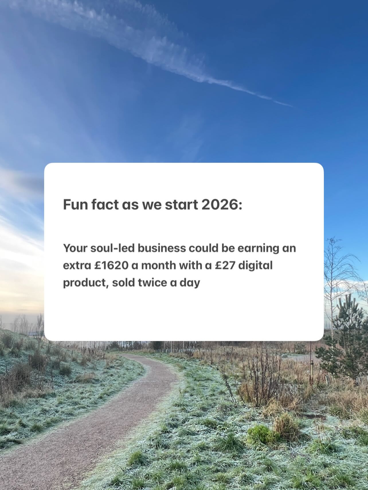Moral of the story?
Don’t waste any more time without an online offering. But do it right:
Nail your Signature Niche (the transformation you offer, your ideal client, + your experiences), and build yourself a specific problem-solving £27 digital product, to top up your income without more hustle.
💎 Comment ‘diamond’ to get started on doing the right things in the right order, with my free Diamond Foundation masterclass
