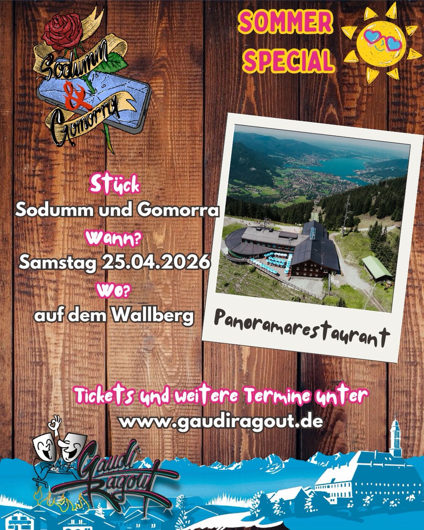 📍 WALLBERG - Panorama Restaurant 🍽️: Do sama dabei, wenns hoast, as Gaudiragout fahrt mit da Gondel aufn Wallberg. @panoramarestaurant_wallberg mia gfrein uns, bei Euch spielen zu dürfen! #gaudi #theater #schauspiel #dreigängemenü