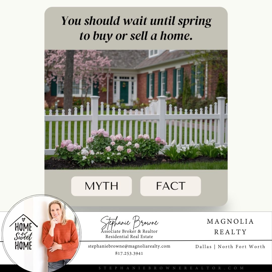 Myth-busting time!
The belief that waiting until spring is the best time to buy or sell a home isnāt always true. The real estate market can be active year-round, and opportunities exist in every season. Buying or selling in the off-season can mean less competition, potentially better deals, and a smoother process.
Ready to dive into the market now? Explore the advantages of acting sooner rather than later!
#realestatemyths #homebuyingtips #homeselling #markettrends #propertyinvestment #realestatetips #buyingahome #sellingahome