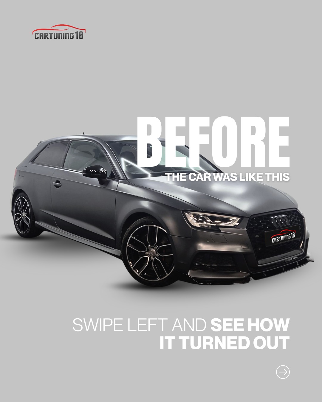 AUDI - COMPLETE TRANSFORMATION
Flawless finish + Premium materials + Attention to detail = Perfect result
What we did:
✅ Full Body Wrap ( @inozetekuk )
✅ Complete Chrome Delete
✅ Headlight Protection (PPF)
✅ Caliper Painting
✅ Wheel Refurbishment
Your car deserves this transformation.
📞 Get in touch and book your quote!
•
#CarWrapping #AudiRS3 #CarCustomization #ChromeDelete #ppf