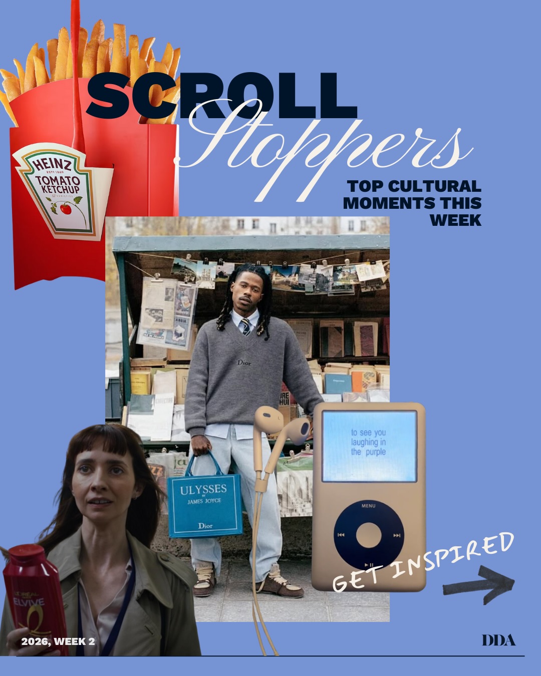 ✨ We’re back with another round of Scroll Stoppers - and 2026 is already delivering. ✨
As online fatigue grows, audiences are craving something real. Supper clubs, run clubs, book readings… the offline era is officially having a moment, with brands using social to spark IRL connection rather than replace it.
📱Creator of the Week: @tismejackieg
A deaf creator whose lip‑reading videos have taken over the timeline. Her Golden Globes clip decoding @leonardodicaprio ’s chat about K‑Pop has hit 36M views and nearly 3M likes. Proof that sharp, clever, behind‑the‑scenes content still wins.
🤳🏼Meanwhile, nostalgia is back with a vengeance. The calendar says 2026, but the feed is screaming 2016 - oversaturated selfies, Tumblr‑core edits and peak early‑influencer energy everywhere you look.
🏷️Brands are also coming in hot. ‘The Financial Times’ new ‘for the why’ campaign is a masterclass in smart positioning, while Tesco’s value campaign taps straight into our cultural psyche with iconic slogans and a hit of nostalgia.
🍟And @heinz ? They’ve kicked off the year with a genuinely game-changing innovation. The future of dipping is here.
📚 @dior said “reading, but make it couture” in their collab with @trayreadthat
🪩 Oh, and last, but certainly not least, @harrystyles is back with a new album ‘Kiss All The Time. Disco, Occasionally’ dropping March 6th. Need we say more?🫢
What’s been stopping your scroll this week?🤘🏽