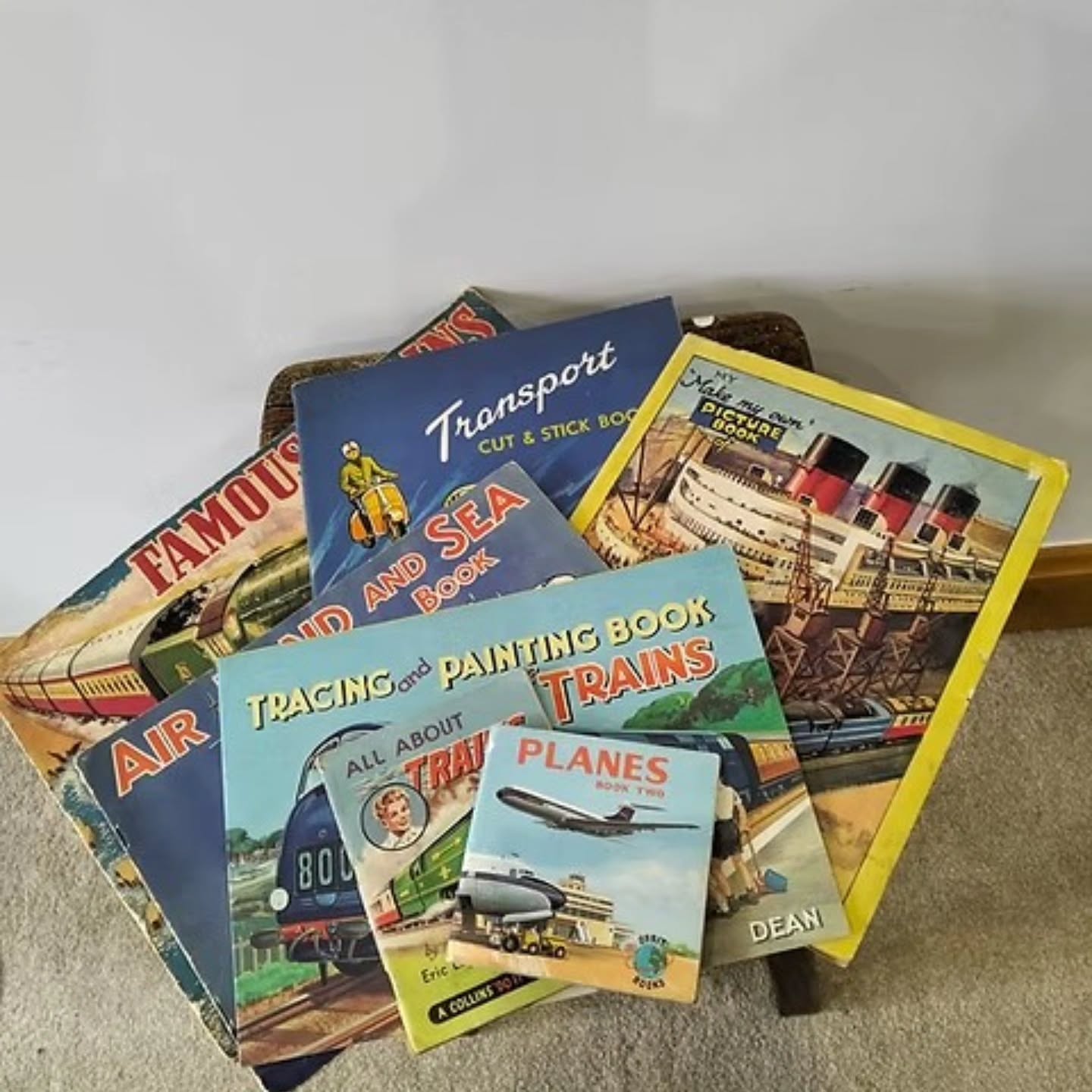 Vintage Children’s Transport Book Bundle (Trains, Planes & Sea) – Retro Picture | https://share.google/bninL9XfRZrCHPgvZ