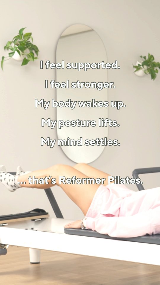 Reformer Pilates creates strength by guiding your body into alignment and encouraging controlled, intentional movement. As the springs support you, your muscles learn to activate in the right sequence, which helps your posture lift and your core engage without tension. The steadiness of the movement helps your mind settle and your breath deepen.
This practice is designed to support your body with precision so you can build strength that feels balanced, organised and sustainable.