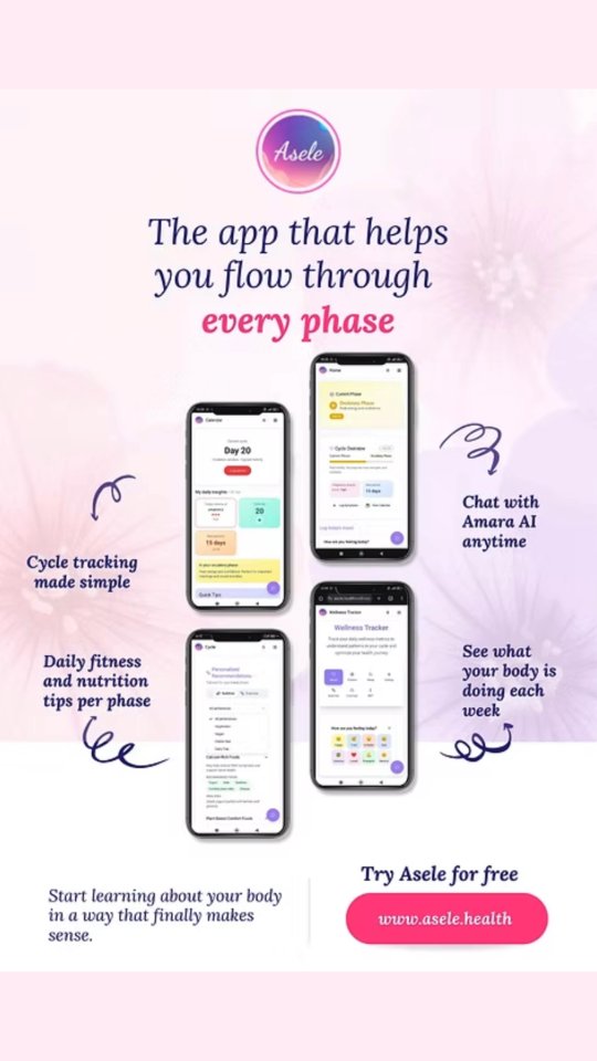 The "Mental Load" is real—and it’s expensive. 💸✨
Let’s be honest: being a woman in this economy feels like a full-time job. Between the skyrocketing food prices, the looming school fees, the rent hikes, and trying to find capital for that business idea... it’s a lot.
But have you noticed that when the financial pressure goes up, your health usually takes a backseat? 📉
High stress = High Cortisol = Irregular cycles, brain fog, and zero motivation. You can’t build an empire if you’re running on empty.
That’s where Asele comes in. 💻
We built the Asele Web App to be your digital sanctuary. It’s not just a period tracker; it’s a productivity tool designed for the woman who has a lot on her plate:
✅ Sync your work with your cycle: Know exactly when you have the "Ovulation Energy" to pitch to investors or crush your sales goals.
✅ Amara AI: Get personalized health and nutrition advice that understands local food prices and African ingredients.
✅ Privacy First: Your data is safe with us while you focus on your growth.
You don’t have to carry the weight of the world alone. Use tech that understands your body and your hustle. 🚀
👇 Type 'ASELE' in the comments and we’ll send you the link to join our community and start using the web app for free!
#AseleHealth #FinancialStress #WomensWealth #NigerianWomenInTech