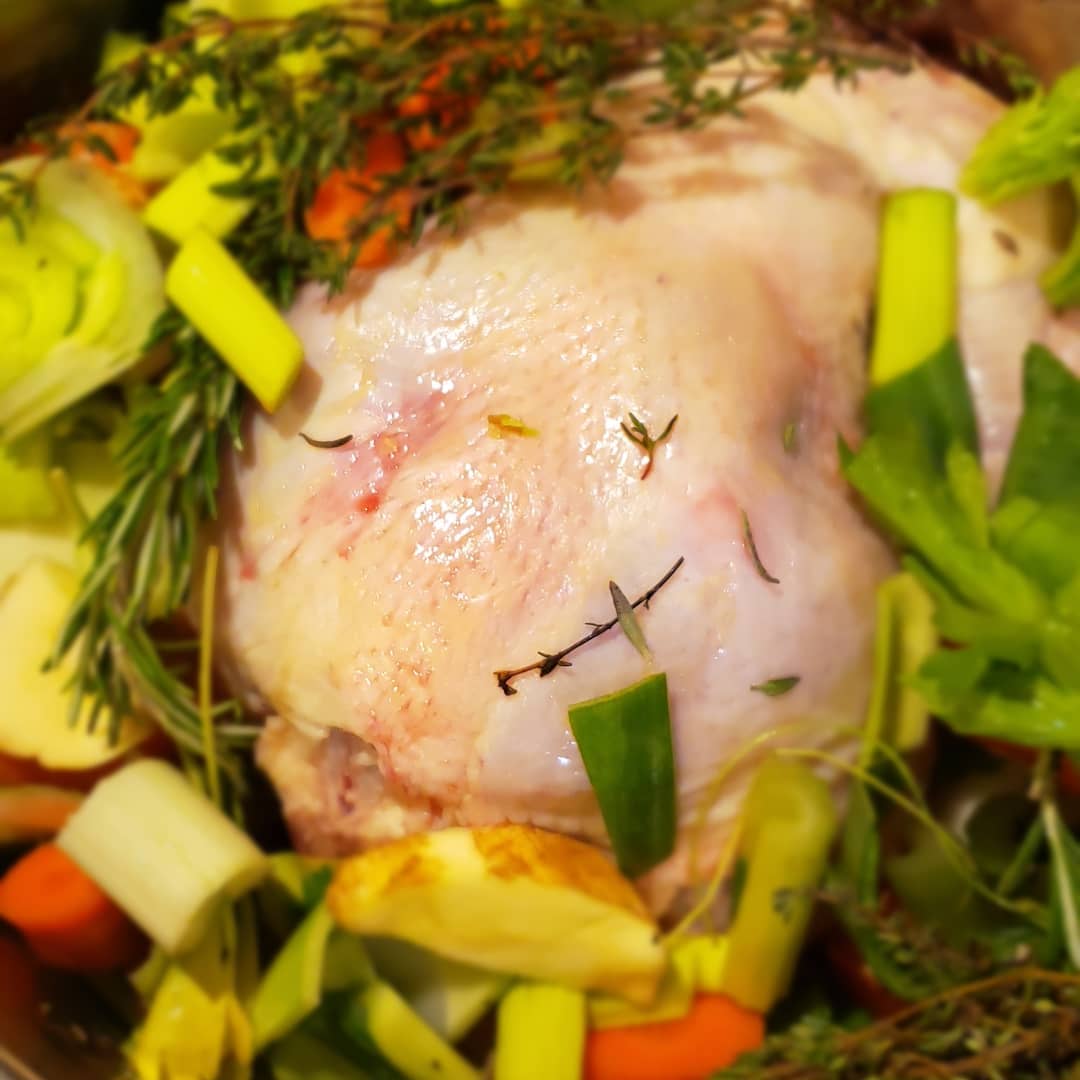 Ode to a pot of chicken, herbs, and beautiful greens on a cold winter day!