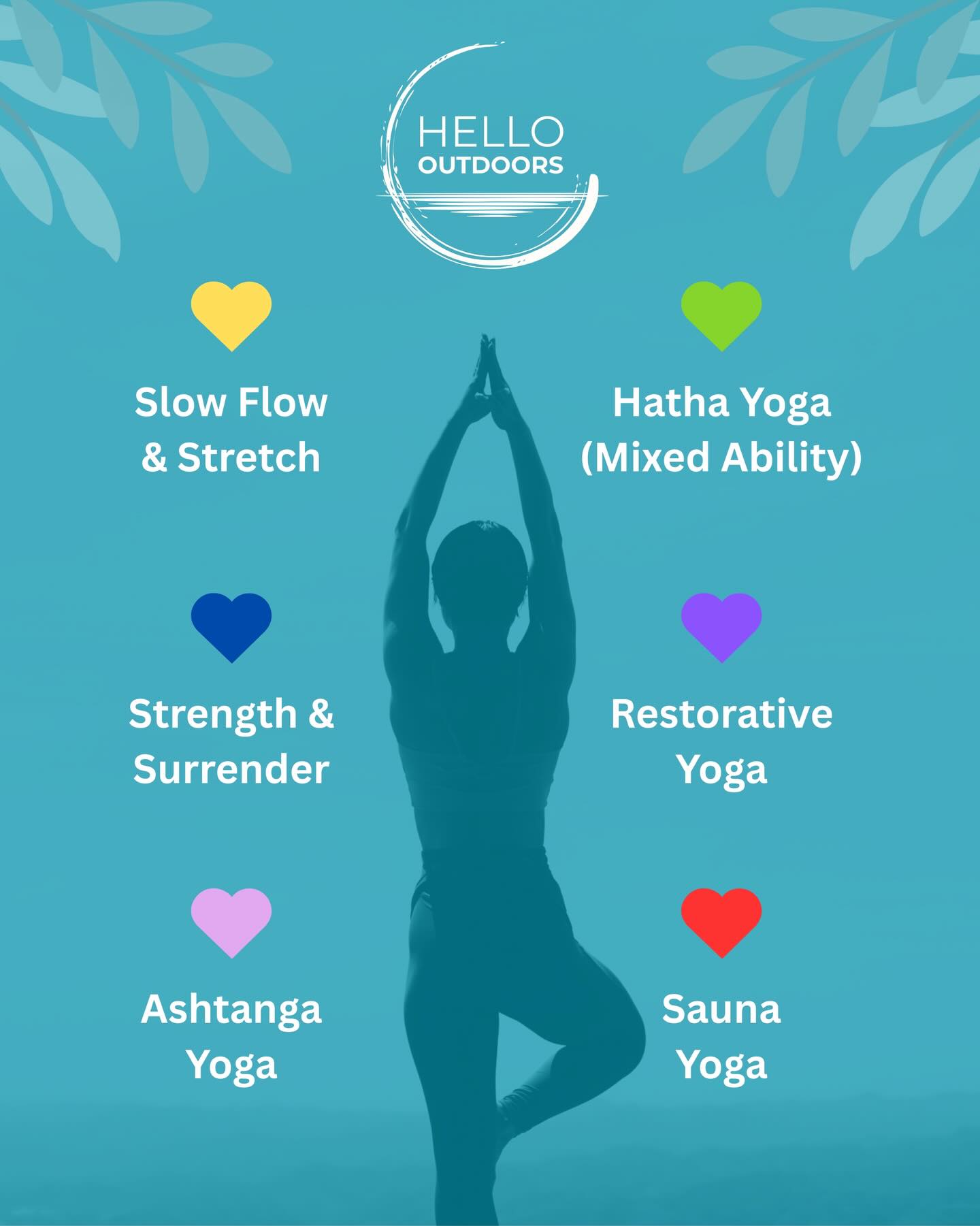 ✨ NEW Yoga classes - Now live 🧘
Choose from a wider range of classes to support different abilities, energy and experience.
How you’re feeling from day to day should guide your choice of class - some days call for movement and strength, others for softness and rest.
💛 Slow Flow & Stretch - Beginner friendly, gentle and grounding - Sat 7.45-8.45am
💚 Hatha Yoga (Mixed Ability) - Balancing, strengthening, stretching and stillness - Thurs 8-9am, 9.30-10.30am
💙 Strength & Surrender - An intermediate class for building strength and exploring challenges - Wed 8-9.15am
💜 Restorative Yoga - Deep rest, nervous system reset and total relaxation - Tues 9.30-10.30am, Fri 8-9am
🩷 Ashtanga Yoga - Traditional sequences designed to strengthen, open and focus - Tues 8-9.15am, Sat 9-10.15am
❤️ Sauna Yoga - All NEW - Gentle seated stretches and deep release in the luxurious warm of our sauna - Fri 12.30-1.30pm
Studio sessions £12 drop-in, 10 class pass for £100. Sauna yoga £18 drop- in. Booking through 🔗 in bio or visit www.hellooutdoors.co.uk and search yoga.
#yoga #yogaforeveryone #saunayoga #yogalife #hampshirelife