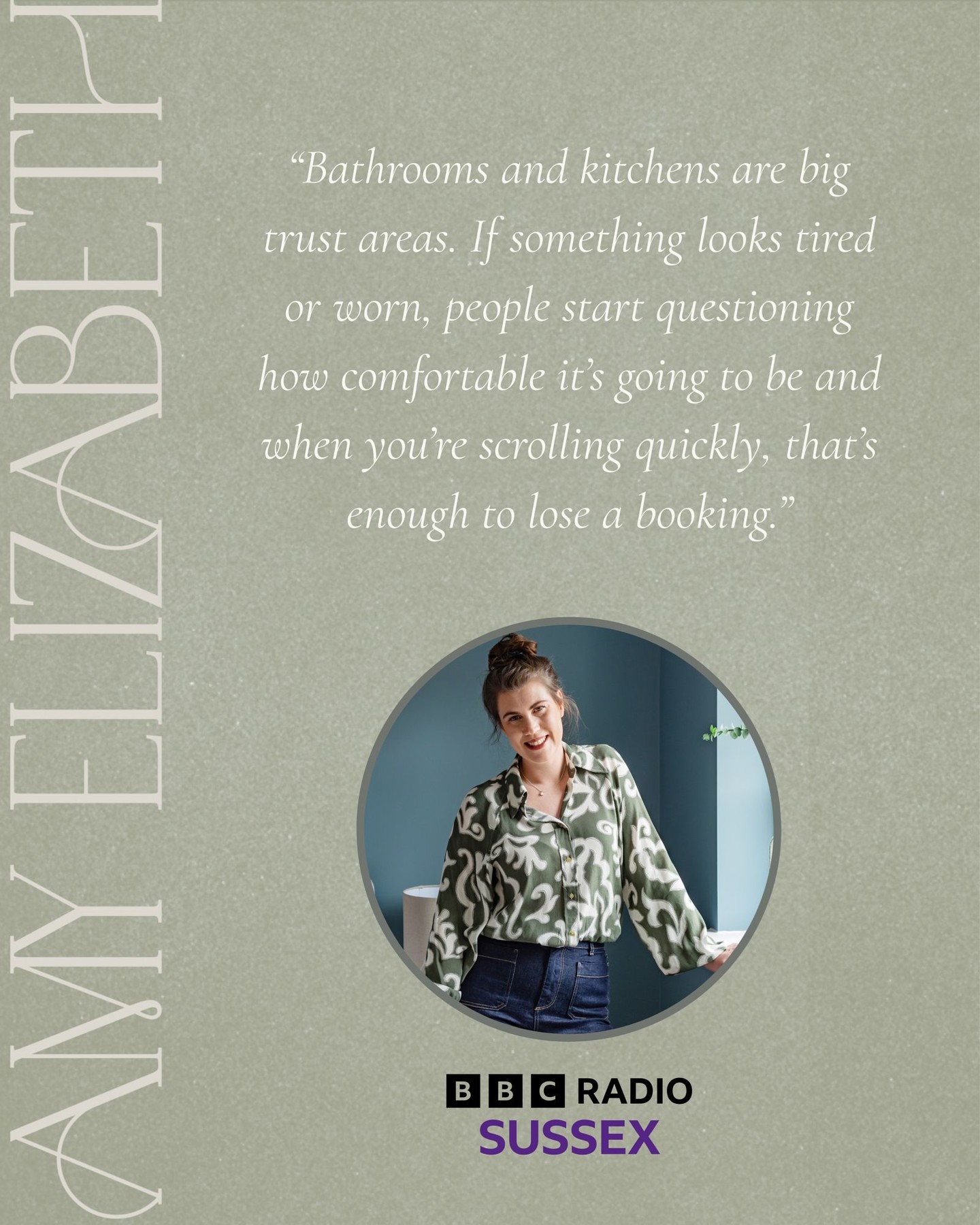 ~ This morning I had the slightly surreal experience of being on BBC Radio Sussex talking about interior design and holiday rental décor.
~ I won’t lie, I was nervous beforehand, but it was such a lovely opportunity to chat about the small details that really matter, like tired décor, impractical choices, and yes… fluffy toilet seat covers 😅
~ It was a reminder that good interiors aren’t about trends or perfection. They’re about creating spaces that feel welcoming, considered, and comfortable for the people using them.
~ Still buzzing a bit from it — and very grateful for the opportunity.
#bbcradiosussex #interiordesignuk #holidayrentalinteriors #realhomes #homedesignhelp
amy elizabeth interiors | amy elizabeth interior design | interior designer hampshire | interior designer south east | interior designer uk | interior designer near me | holiday rental decor tips | holiday let interior design | airbnb interior design uk | interior design advice uk | real home interiors | calm interiors | timeless interior design | interior design support uk | practical interior design