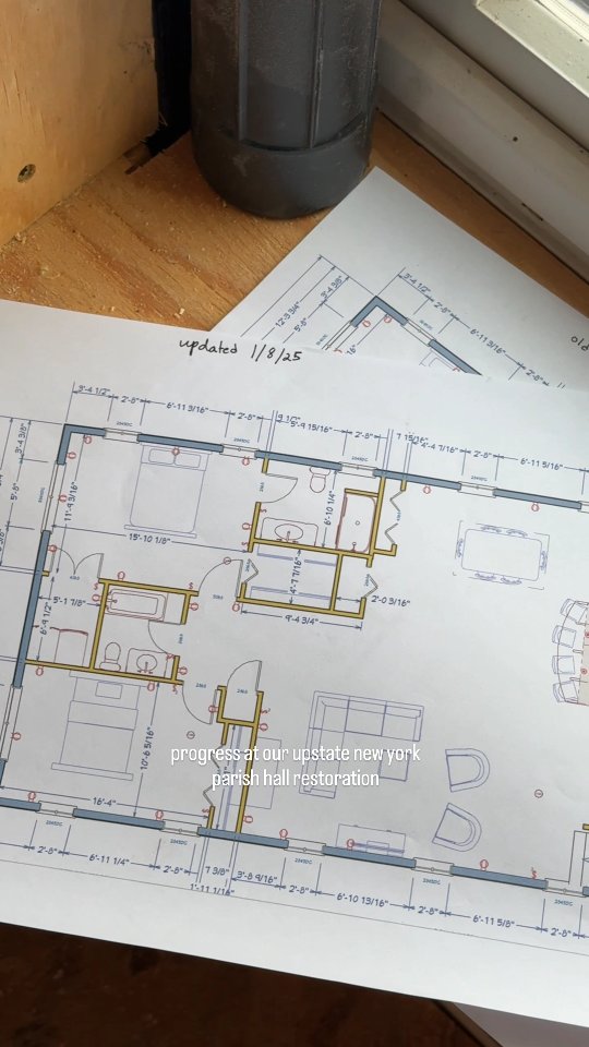 From blueprints to work-in-progress. This video shows just how far the Parish Hall renovation has come over the past year. What began on paper has steadily taken shape through careful planning and a lot of time on site. There’s still work ahead, but progress continues as we move toward the final stages of this restoration.
#parishhallrenovation #historicrestoration #adirondackbuilds #craftsmanshipmatters