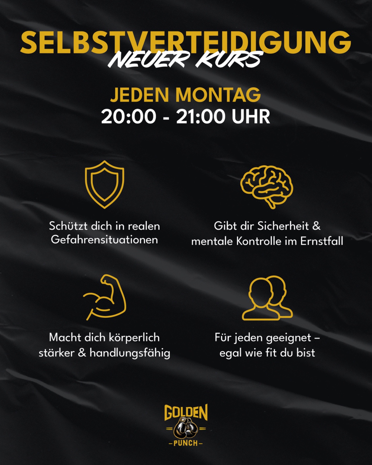 Wir starten im Februar mit einem neuen Selbstverteidigungskurs 🥊
Hier lernst du Grenzen zu setzen und dich effektiv zu schützen – für jedes Level und alle Altersklassen ab 14 Jahren geeignet.
Wir freuen uns auf euch 🙏