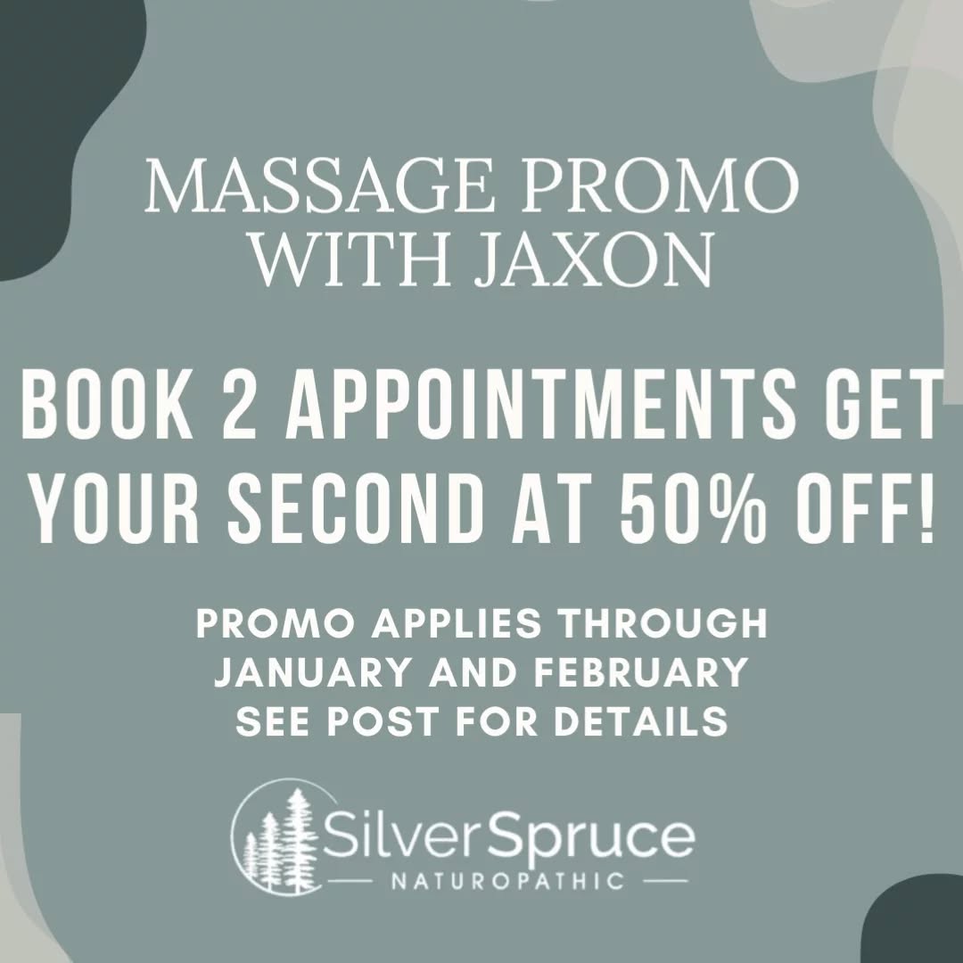 We are making it easier for you to stay relaxed, healthy and well this winter.
Take advantage of our RMT promo:
- book 1-hr RMT appointment with Jaxon and get a second for 1/2 price. That's 50% off the regular price !!!
Call to book: 905-554-5599 or book online and note 50% promo: www.silverspruce.ca
Please be aware of the details;
- one promo per patient
- promo applies to 1-hr RMT appointments only
- both appointments must be booked together for the promo to apply
- promo applies to bookings through January until February 28th only.
Looking forward to seeing you in the clinic soon.
💖
#rmt
#rmtmarkham
#winterwellness
#promotion
#healingmassage