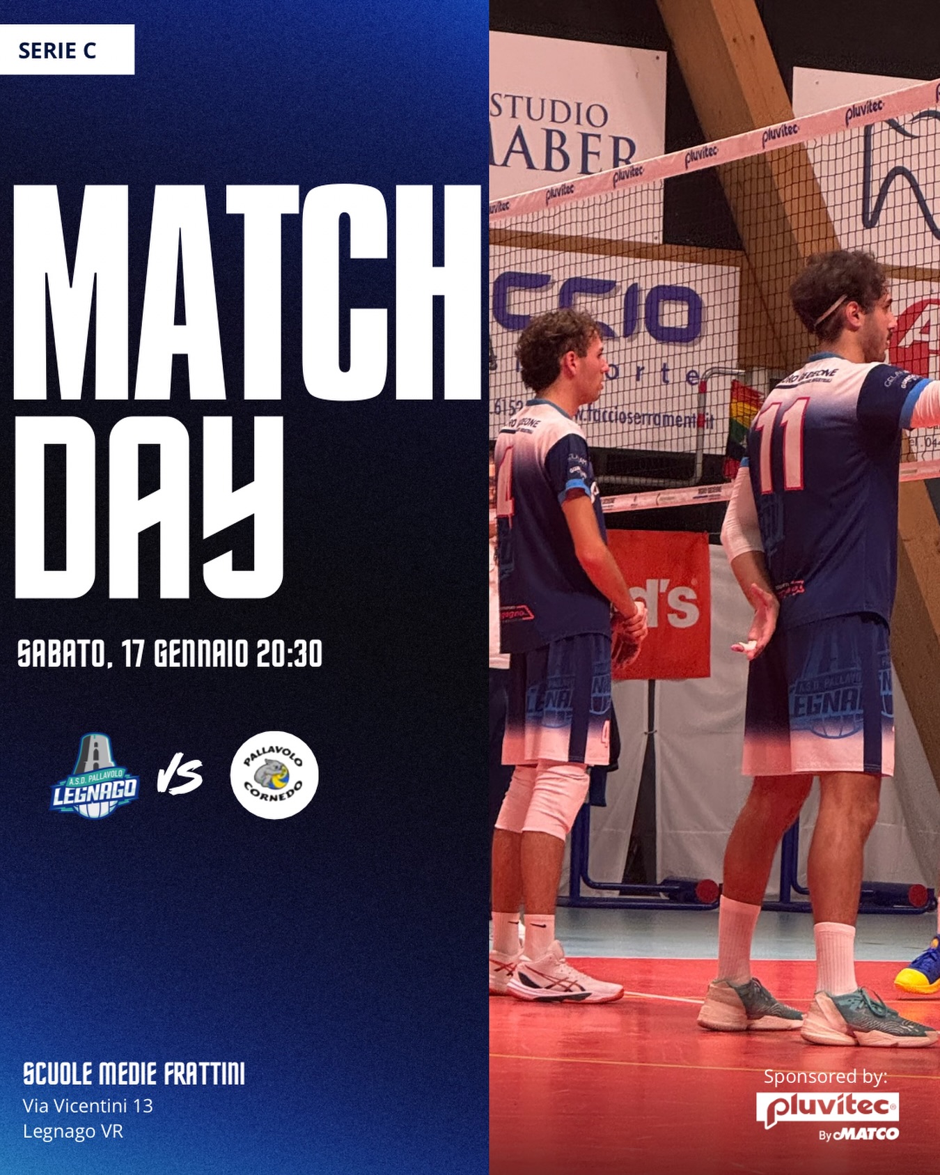 Match Day – Serie C
Si torna a giocare in casa 🎯
Domani sera al Pala Frattini ci attende una sfida ad alta intensità contro WEBEAT – MEKTRONIC, attuale capolista del campionato.
📅 Domani
⏰ Ore 20:30
📍 Pala Frattini – Legnago
Una partita che richiederà concentrazione, ritmo e tutto il supporto possibile dagli spalti.
Vi aspettiamo per spingere i nostri ragazzi fino all’ultimo punto.
#asdpallavololegnago #SerieC #MatchDay