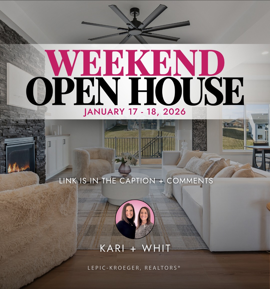 We have some beautiful homes that just hit the market, and we’d love to invite you to come check them out this weekend!
Come take a look, walk around, ask questions, and hang out for a bit with Kari & Whit.
Check it out here at www.karijuhl.com/open-houses
.
𝗞𝗔𝗥𝗜 𝗝𝗨𝗛𝗟 | 319-541-3178 | karijuhllkr@gmail.com
.
𝗪𝗛𝗜𝗧 𝗦𝗧𝗢𝗥𝗠𝗘𝗥 | 319-540-0046 | soldwithstormer@gmail.com
.
#kariandwhit #lkriowa #homeforsalesoloniowa #iowacityrealestate #Iowacityrealtors #elyrealestate #johnosoncorealestate #kariandwhitiowacity #swisherrealestate #coralvillerealestate #solonrealestate #tiffinrealestate #realestatesoloniowa
.
Licensed to sell real estate in Iowa. Lepic-Kroeger, Realtors®