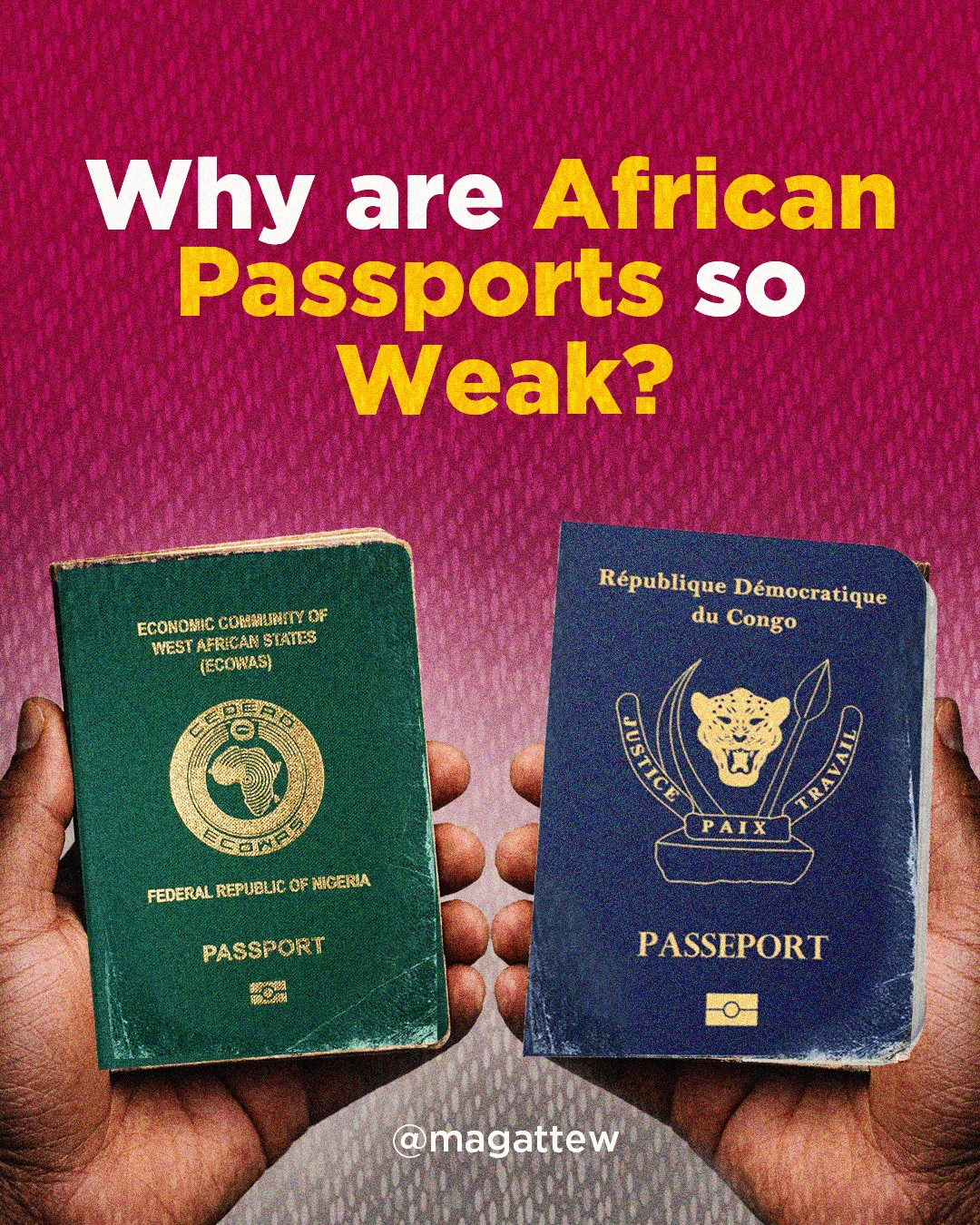 African passports aren’t weak by accident.
They’re weak because our economies are weak.
Blocking foreigners won’t fix that. Building countries people actually want to visit will.