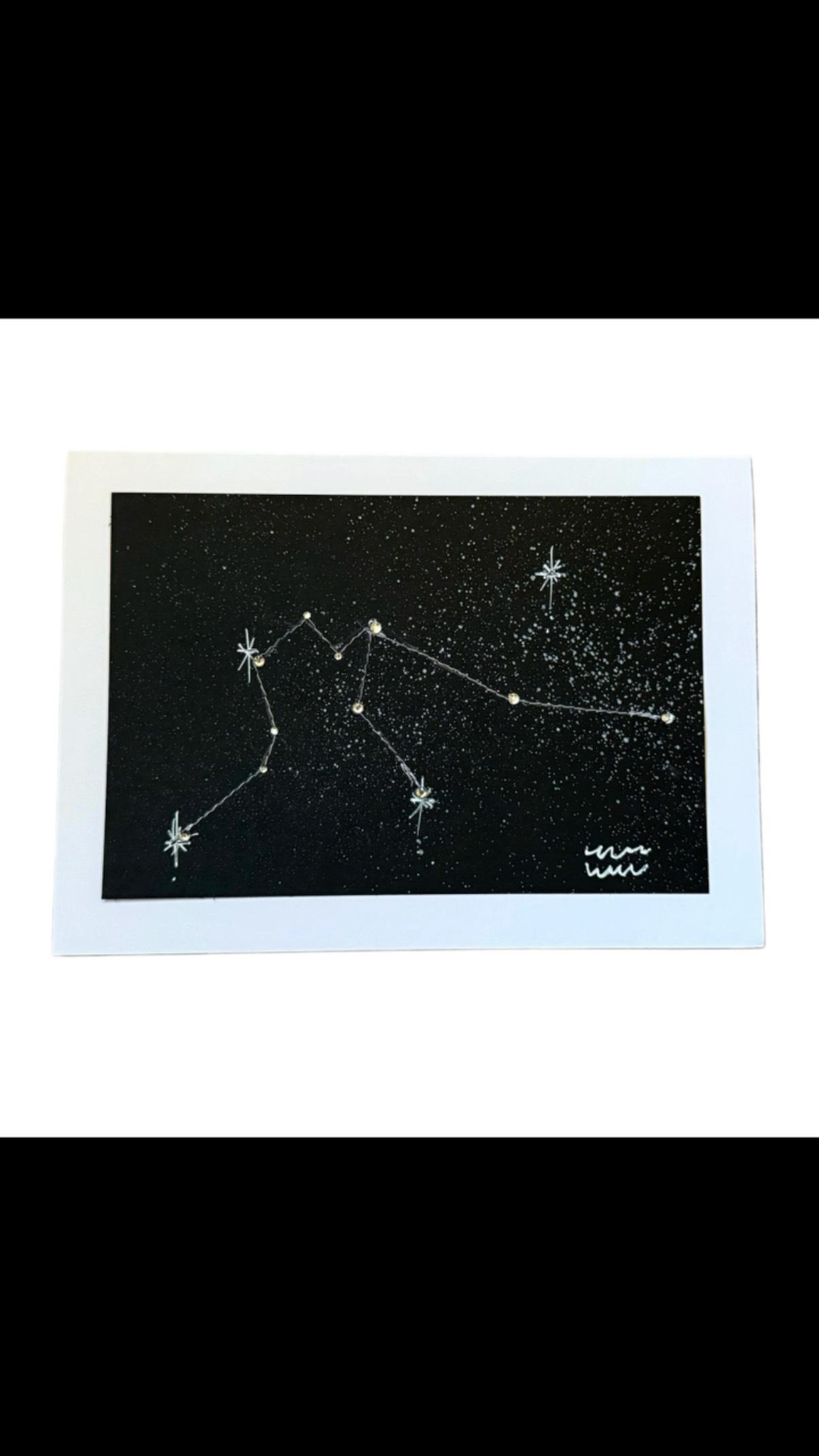 Hand painted, sewn and bedazzled ⭐️ Zodiac Constellation greeting cards! Now available @anchoredsoulri or DM for purchase $18 each. #zodiac #constellations #stars #art