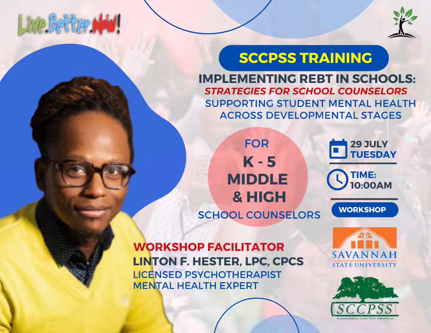#REBT #Savannah #ChathamCounty #SEL #MentalHealth #PBIS #SchoolCounseling #Trainer #Counseling #Therapy #LiveBetterNow #TrainingSchoolCounselors #Workshop