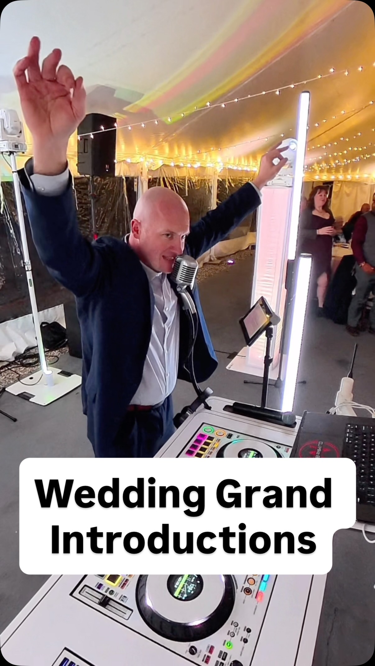 A great wedding DJ is also a great Wedding Host! MC Skills are just as important as mixing skills, presentation, lighting design, and the myriad of other things DJ’s need to be masterful at! Get yourself the best DJ you can to elevate your event to the next level! #wedding #eventhost