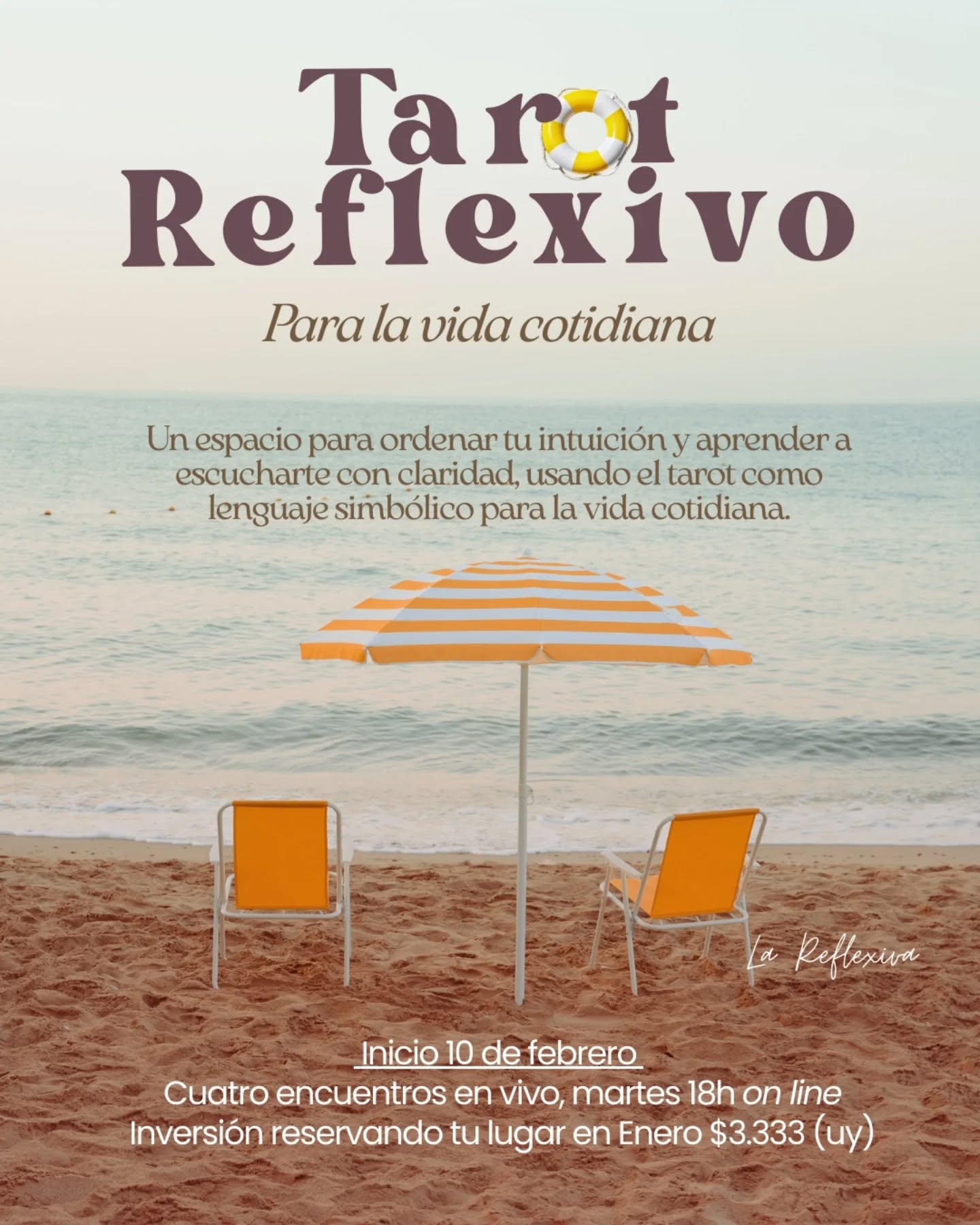 El tarot tiene el lenguaje simbólico siempre atinado para reflejar el momento que estás viviendo.
Este es un espacio simple y cuidado para ordenar tu lectura, tu intuición y escucharte con más claridad. Usando el tarot como herramienta de una forma fácil y cercana.
No necesitas saber tarot, sí tener ganas de aprender, de frenar un poco, mirar lo que te pasa y darle sentido a través del lenguaje simbólico que son las cartas.
Sin exigencias, sin tener que hacerlo "bien". Aflojar los pensamientos y afinar el ojo.
Comenzamos el martes 10 fr febrero. Formato online. Cuatro encuentros.
Escribime y te comparto la información completa.
