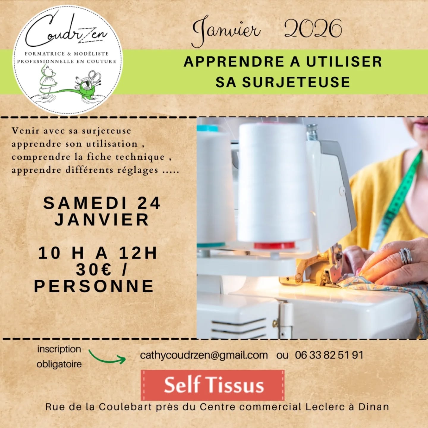 Reste 2 places, profitez pour vous inscrire en me contactant au 06 33 82 51 91 ou cathycoudrzen@gmail.com