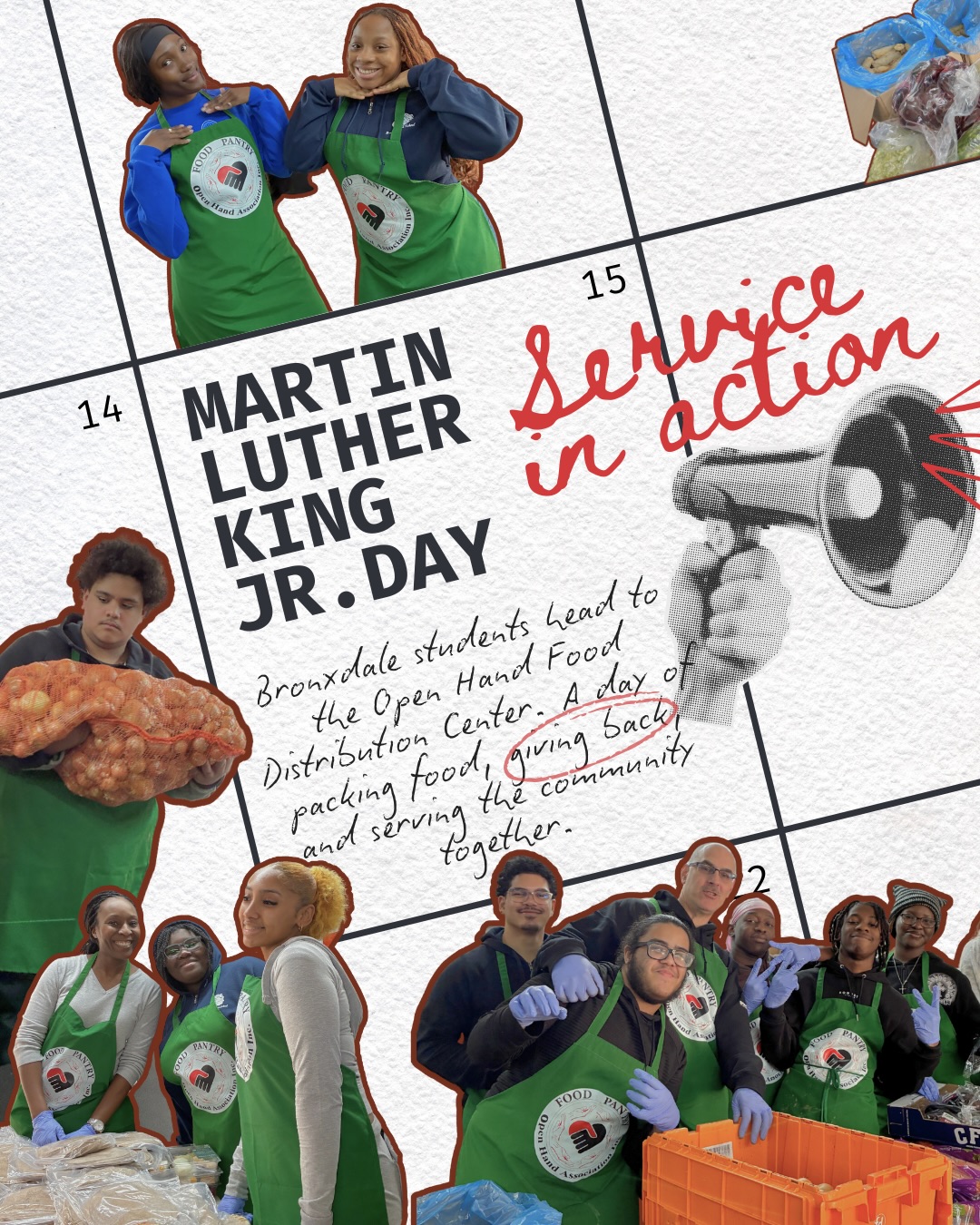 In honor of MLK Month of Service, @bronxdalehs students gave back at the Open Hand Food Distribution Center on January 15th, packaging and distributing food for our community. Joined by Principal Dr. White, students put Dr. King’s call to service into action, showing that meaningful change starts with showing up for one another. It was a rewarding experience rooted in service, leadership, and care.
#mlkday #servicelearning #gkallday #bronxdale