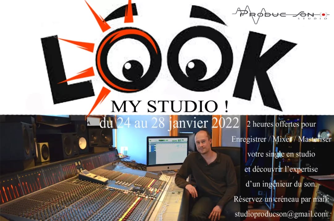 Offre découverte.
2 heures offertes pour enregistrer, mixer ou masteriser votre single en studio et découvrir l'expertise d'un ingénieur du son sur votre titre.
Réservez un créneau du 24 au 28 janvier 2022 sur studioproducson@gmail.com
Studio Producson à Toulouse
#studioproducson
#ingenieurduson
#enregistrementstudio
#mixage
#mastering
#studiodenregistrements