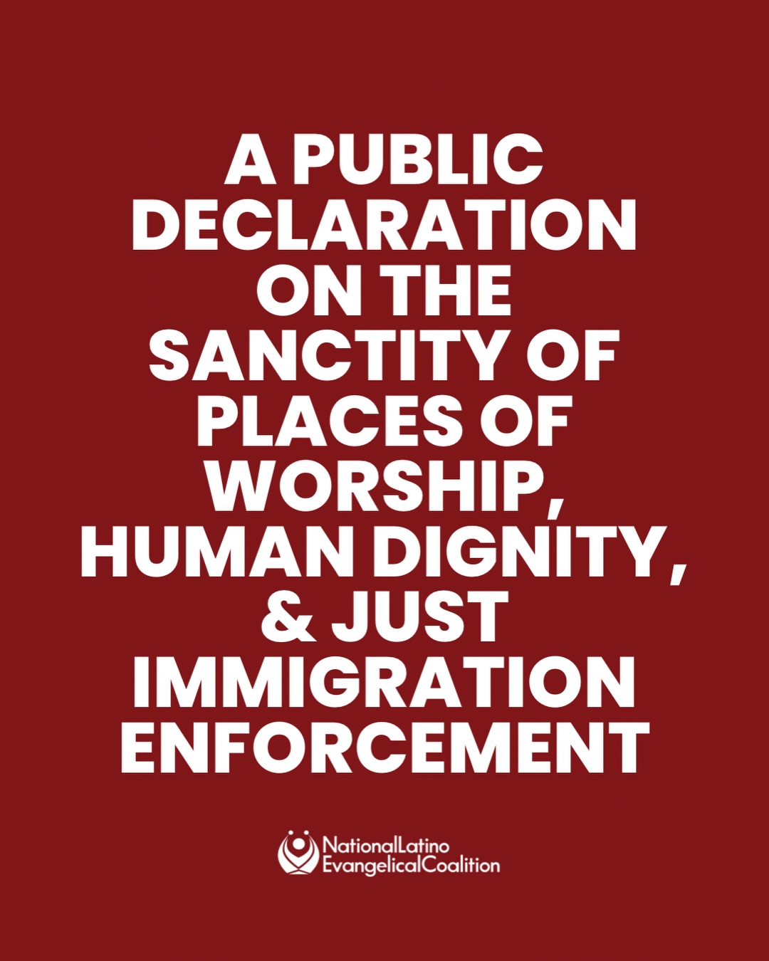PUBLIC DECLARATION ON THE SANCTITY OF PLACES OF WORSHIP, HUMAN DIGNITY, & JUST IMMIGRATION ENFORCEMENT:
Evangelical pastors, leaders, churches, and organizations who agree with this declaration are invited to share it publicly as an expression of affirmation and solidarity to the cause.
#NaLEC #FaithAndJustice #nalecorg #PublicDeclaration #HumanDignity