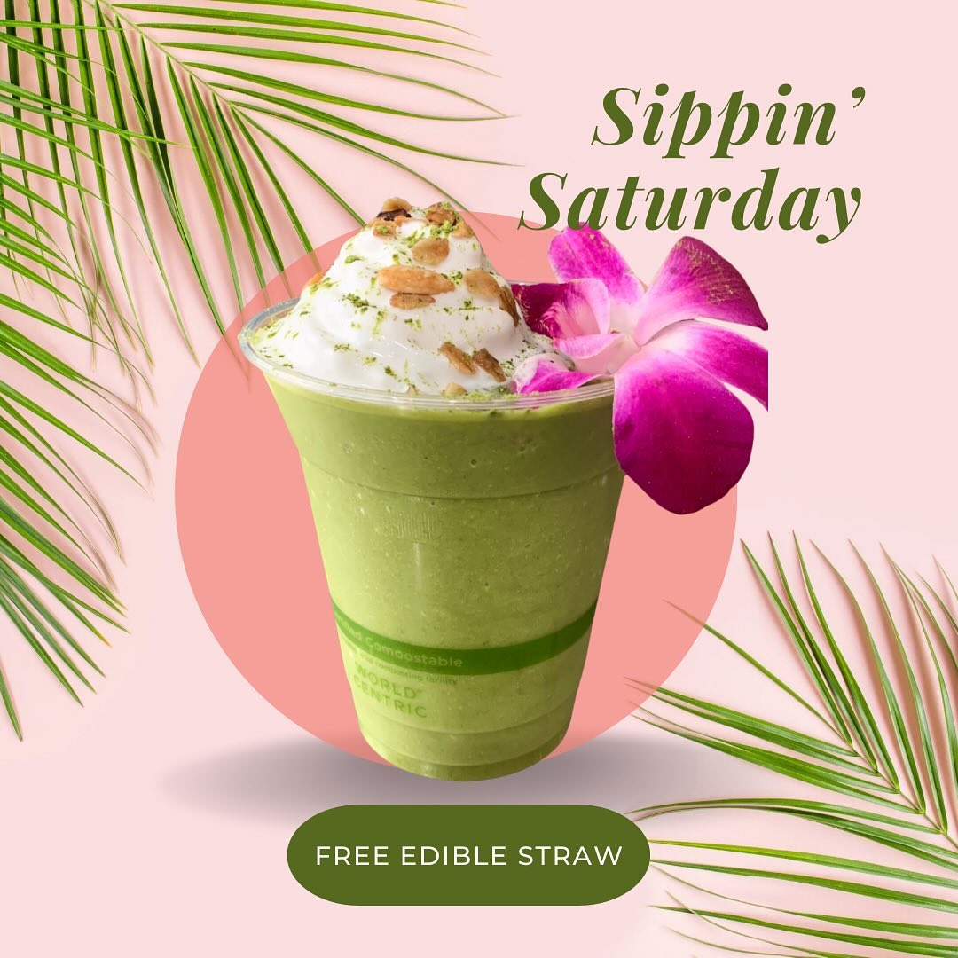 Saturdays are for sippin’! 🥤
Snag a free edible straw with every purchase!
#saturdayvibes #saturdaymood#healthandwellness #healthylifestyle #smoothies #smoothiebowls #healthbenefits #wellness #wellnessjourney #lasvegasfoodie #lasvegasfoodies #lasvegaslocals #fitness #fit #smoothie #lasvegasbusiness #vegan #lasvegasinfluencer