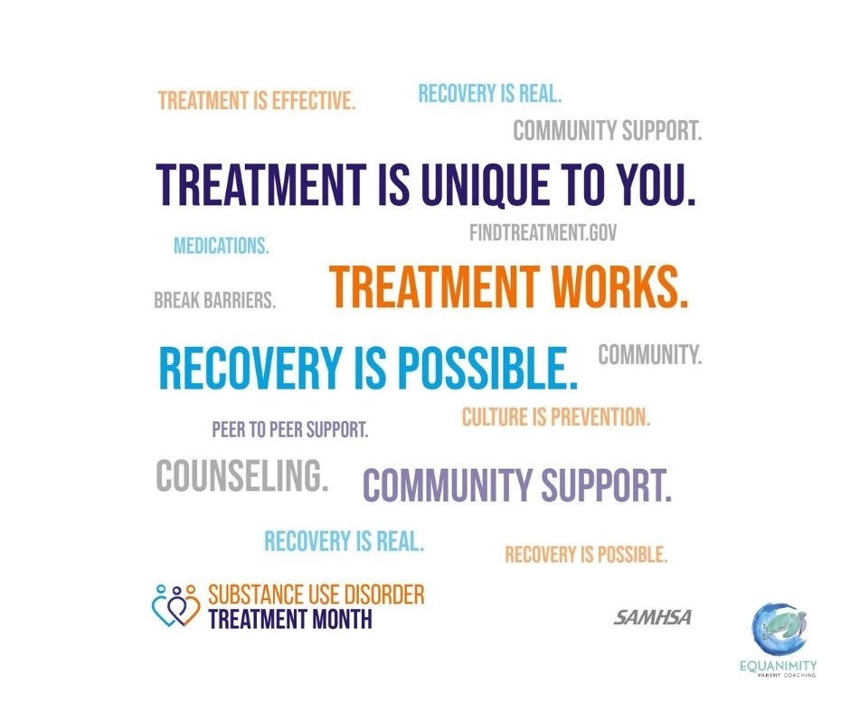 When a child is struggling, parents carry a lot.
At Equanimity Parent Coaching, we support Substance Use Disorder Treatment Month because integrated, whole-person substance use care helps families connect to treatment that supports both recovery and stability.
Learn more at FindTreatment.gov for treatment options and
equanimitypatentcoaching.com for support.
#TreatmentMonth #FamilyRecovery #EquanimityParentCoaching
