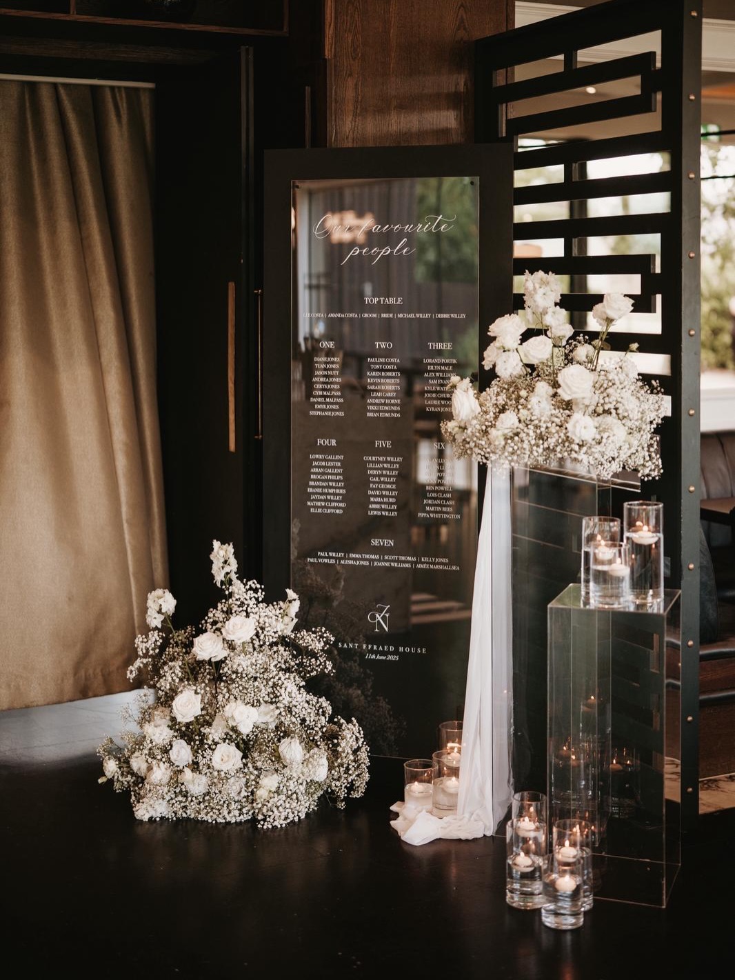 Nataleaha & Joshua.
An elegant black tie wedding with minimal but statement signage, textured stationery and the perfect venue as their backdrop.
Venue: @santffraedhouse
Planner: @georgina.rose.events @g.r.e.weddings
Styling: @etiquetteeventhire
Photography: @garynunnweddingphotography
Cake: @thegingerbearbakery
Wedding Signage | Wedding Welcome | Seating Plan | Wedding Design
#weddingsign #weddingwelcomesign #weddingsignage #weddingseatingchart