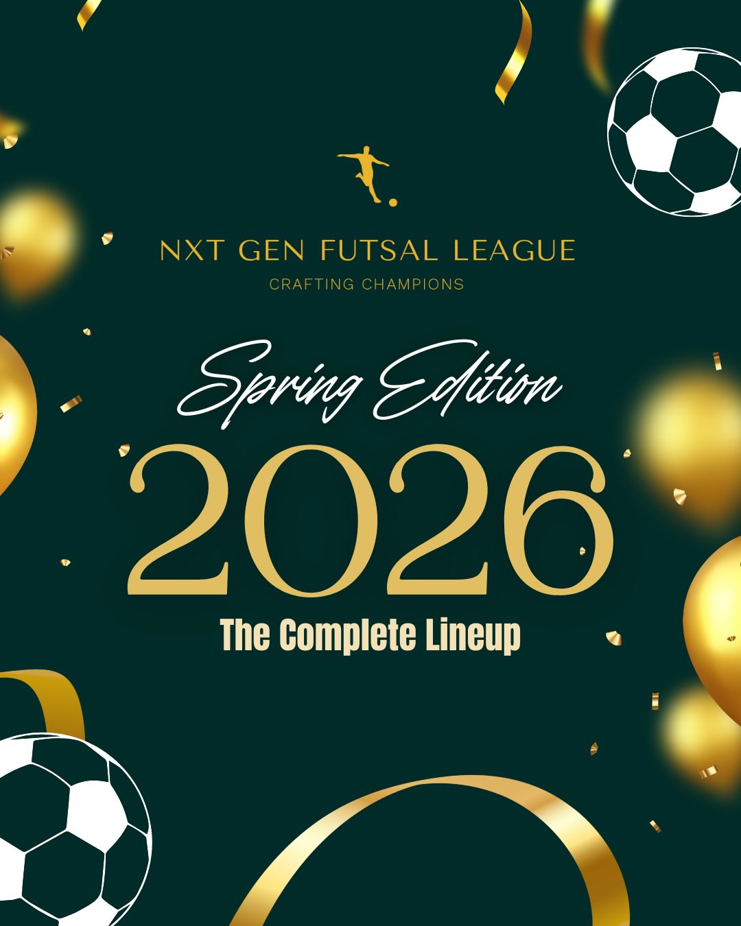 🔥 The Lineup is Complete! 🔥
Introducing all 10 teams competing in Nxt Gen Futsal League: Spring Edition 2026
🏆 Spring Edition 2026
📍 Tring Sports Centre
🎯 www.nxtgenfutsalleague.com
Which team are you supporting?
#FutsalLeague #NxtGenFutsal #SpringEdition2026