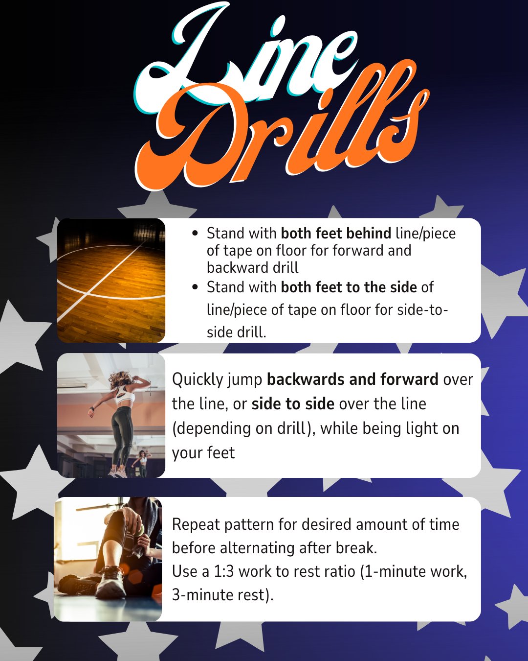 Here are two line drills to keep you light on your feet when on the court!
Both provided from Team USA's skill training that we use as a base for our recommendations to keep you ready to play! 🏀🏃
#basketball#workout#explorepage