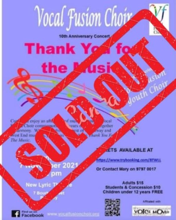 We have a FULL HOUSE for tomorrow's Concert!!!