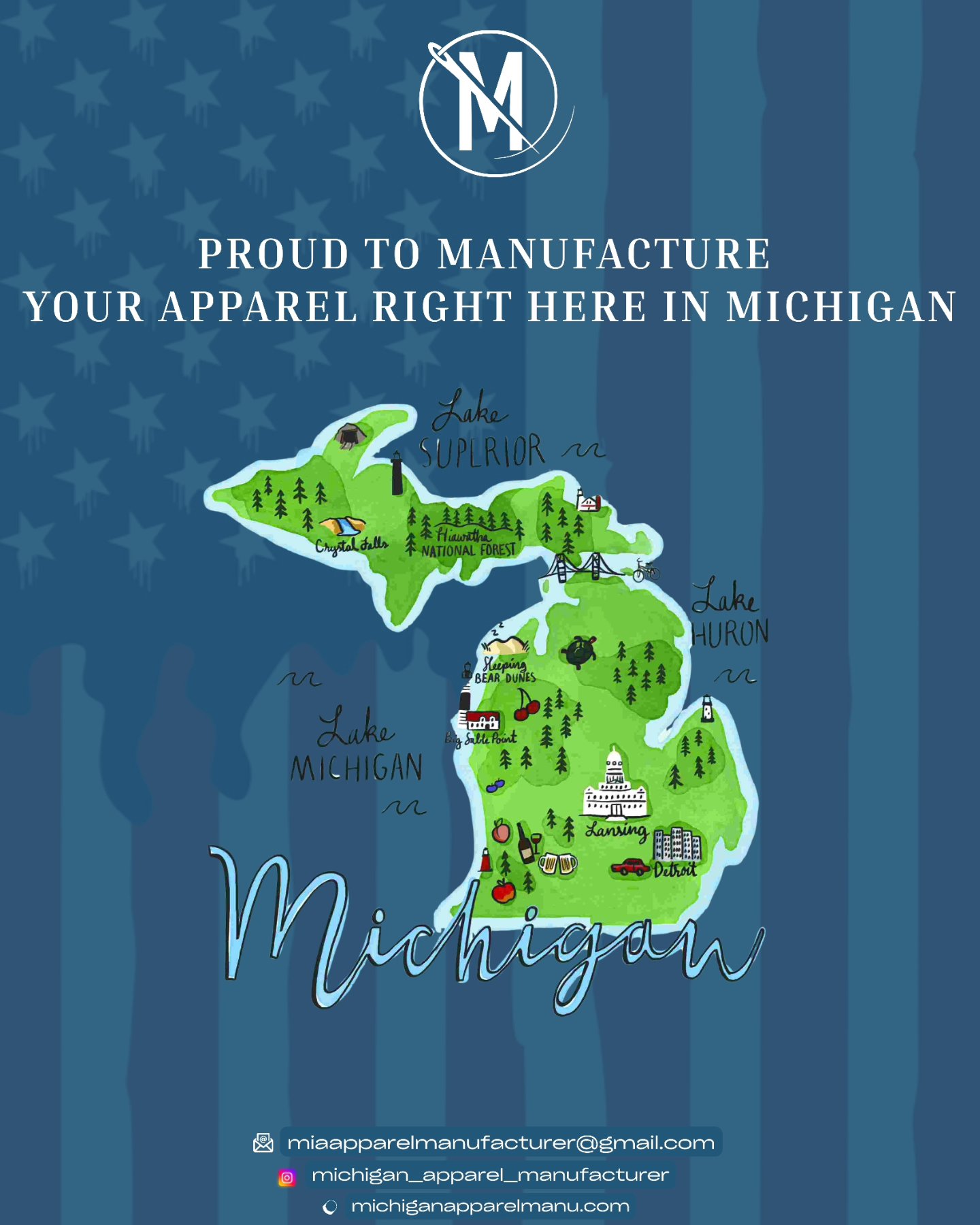 Proudly Made in Michigan, USA
From first stitch to final tag, every piece we produce is crafted with care right here in the heart of Michigan.
We’re not just making apparel — we’re building brands, creating jobs, and keeping quality close to home.
Local. Reliable. Scalable.
USA-Made, Michigan-Based
Ready to bring your vision to life?
DM us to start your custom production journey today.
#MadeInMichigan #USAMadeApparel #MichiganManufacturer #ApparelManufacturing #BuildYourBrand