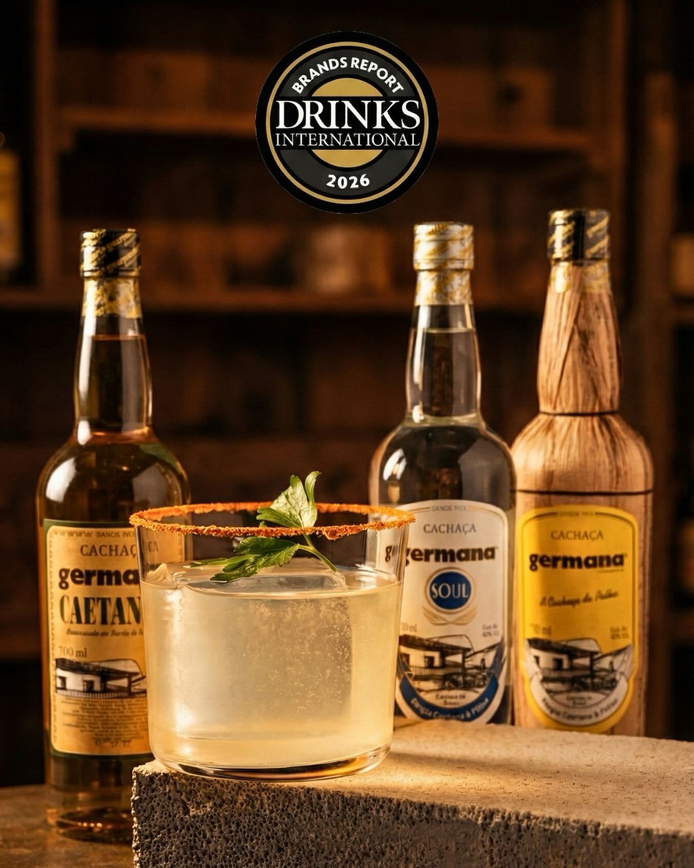 A Cachaça Germana marca presença de destaque no “Drinks International Brands Report 2026”, figurando como a 4ª marca mais vendida e a 7ª entre as “Top Trending Brands”. Do interior de Minas para o mundo! 🥂✨