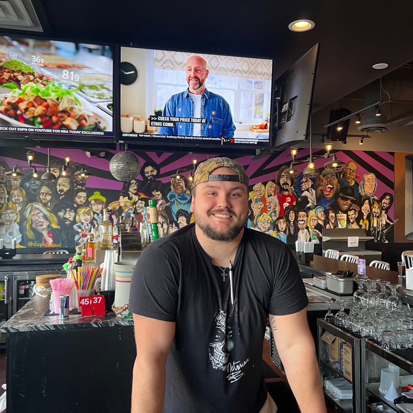 This is Jake...not "Jake" in the State Farm ads, but Jake at Taco Rock. Starting today for Restaurant Week, Taco Rock is offering Rockstar Enchiladas for $14.99--
Three tortillas filled with your choice of chicken, steak, carnitas, or birria,
melted cheeses, topped with house salsa roja, Mexican crema, and fresh
guacamole. Served with Mexican rice. And say hi to Jake at the bar!! #thetacorock #oaktonrestaurantweek #oakton #oaktonva