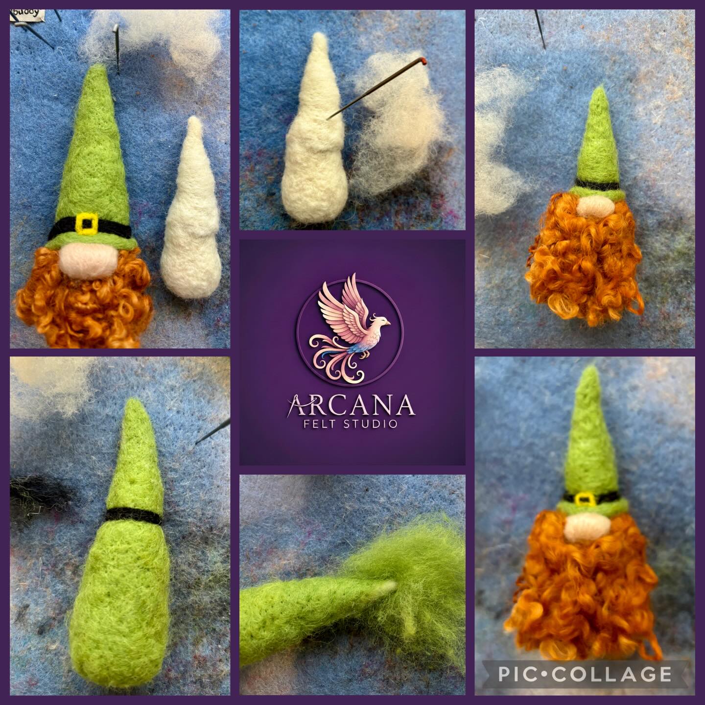 It’s been a while since a sold a couple of leprechaun Gonks to America so I thought I’d make a few more and show some steps on how I create them. It starts off with some core wool as the base, then a layer of green, a cute nose, the hat details & then the crazy curly beard made from dyed Wensleydale wool🍀
I’ve also done a bauble style one but unsure if it ‘works’ so I’ll think about that one but the others will go in my @folksyhq shop soon!
#needlefelted #leprechaun #stpatricksday☘️ #madewithwool #felted