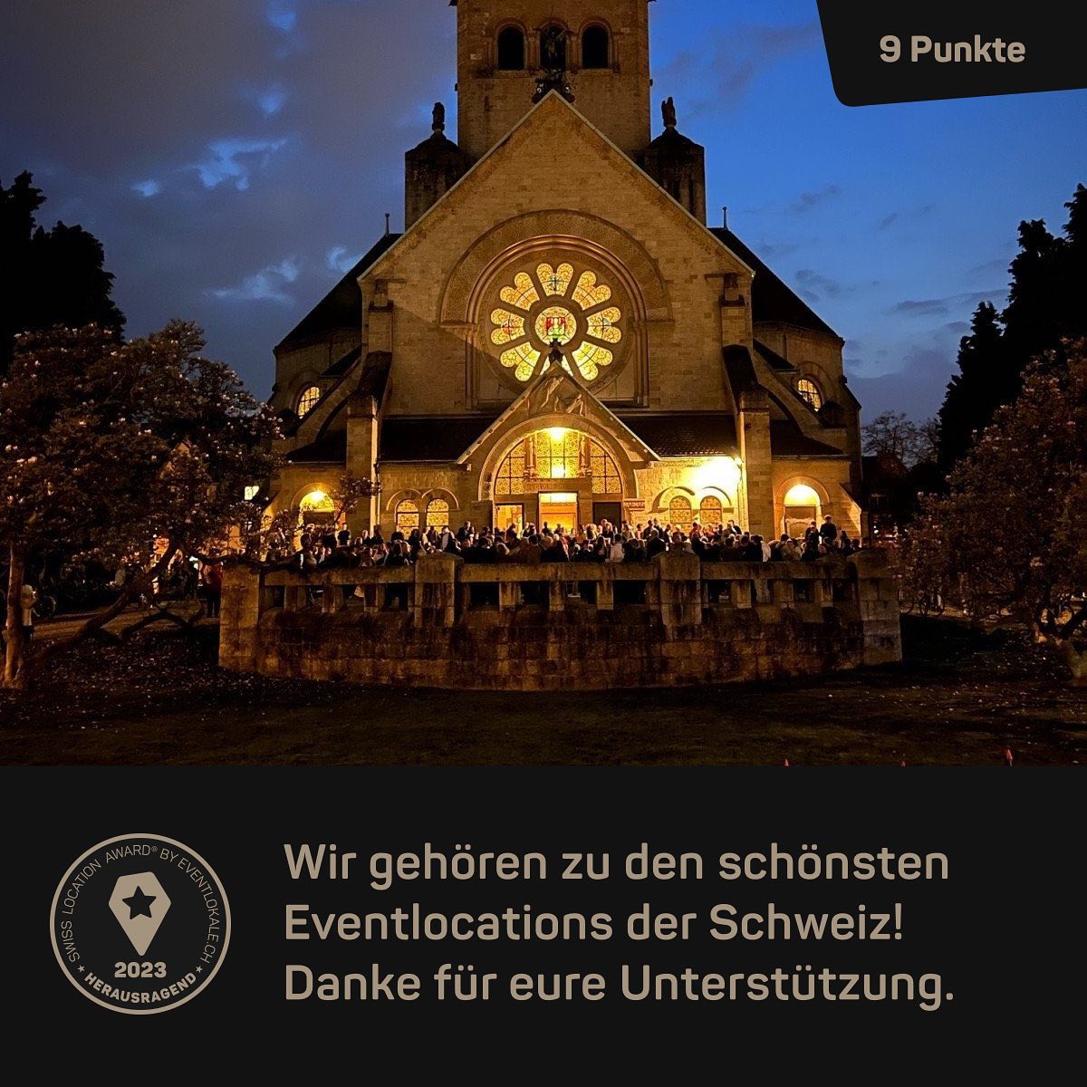 9 Punkte & Gütesiegel «Herausragend»! Am Swiss Location Award 2023 haben insgesamt 58'394 Bewertungen und eine unabhängige Fachjury entschieden: Wir gehören zu den offiziell schönsten Eventlocations der Schweiz! Vielen Dank für Eure Unterstützung.
@eventlokale.ch #kulturkirche #pauluskirche #basel #switzerland #thisisbasel #schweiz #locations #award #awardwinning #excellent #thankyou