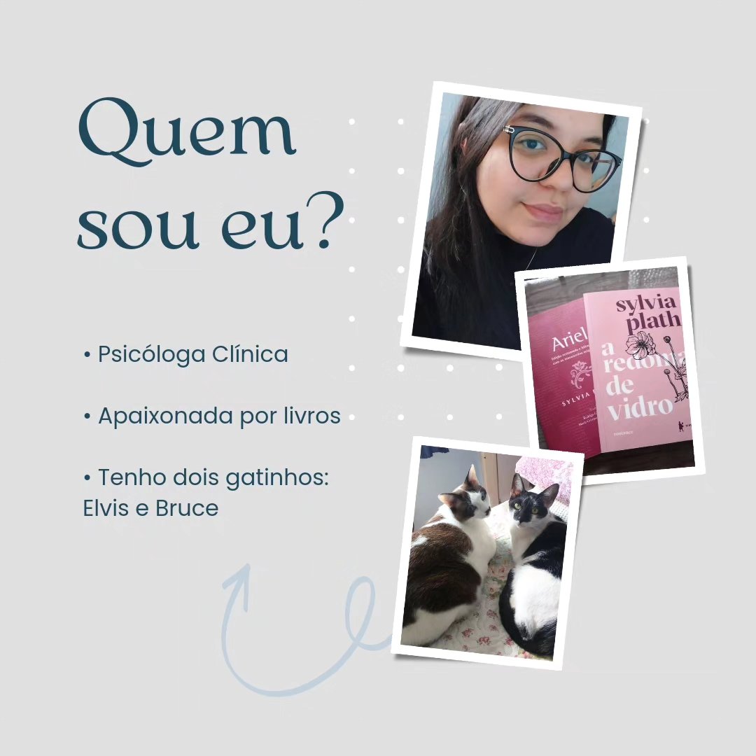 Oie, muito prazer! Me chamo Letícia, tenho 26 anos e sou psicóloga formada pela Universidade Nove de Julho. Neste espaço, pretendo compartilhar com vocês a minha trajetória como psicóloga clínica e divulgar o meu trabalho. Nos meus atendimentos, sigo a abordagem psicanalítica, pois foi a que me apaixonei e identifiquei desde os estágios durante a graduação.
Algumas curiosidades sobre mim fora do meu trabalho: sou apaixonada por livros, sempre antenada nas novidades literárias e procurando estudar cada vez mais sobre a psicologia. Além dos estudos, meus gêneros literários favoritos são drama e romance.
Tenho dois gatinhos que são os amores da minha vida: Elvis, que já tem seus 13 aninhos, e Bruce, de 9 anos. São meus companheiros que estão comigo durante meus estudos e atendimentos.
Estou ansiosa para compartilhar mais sobre meu trabalho e interesses com vocês! 📚😺
Leticia Dantas de Souza
Psicóloga CRP 06/203310
#PsicologiaClinica #Psicanalise #Terapia #SaudeMental #Autoconhecimento #ConheçaMaisSobreMim
